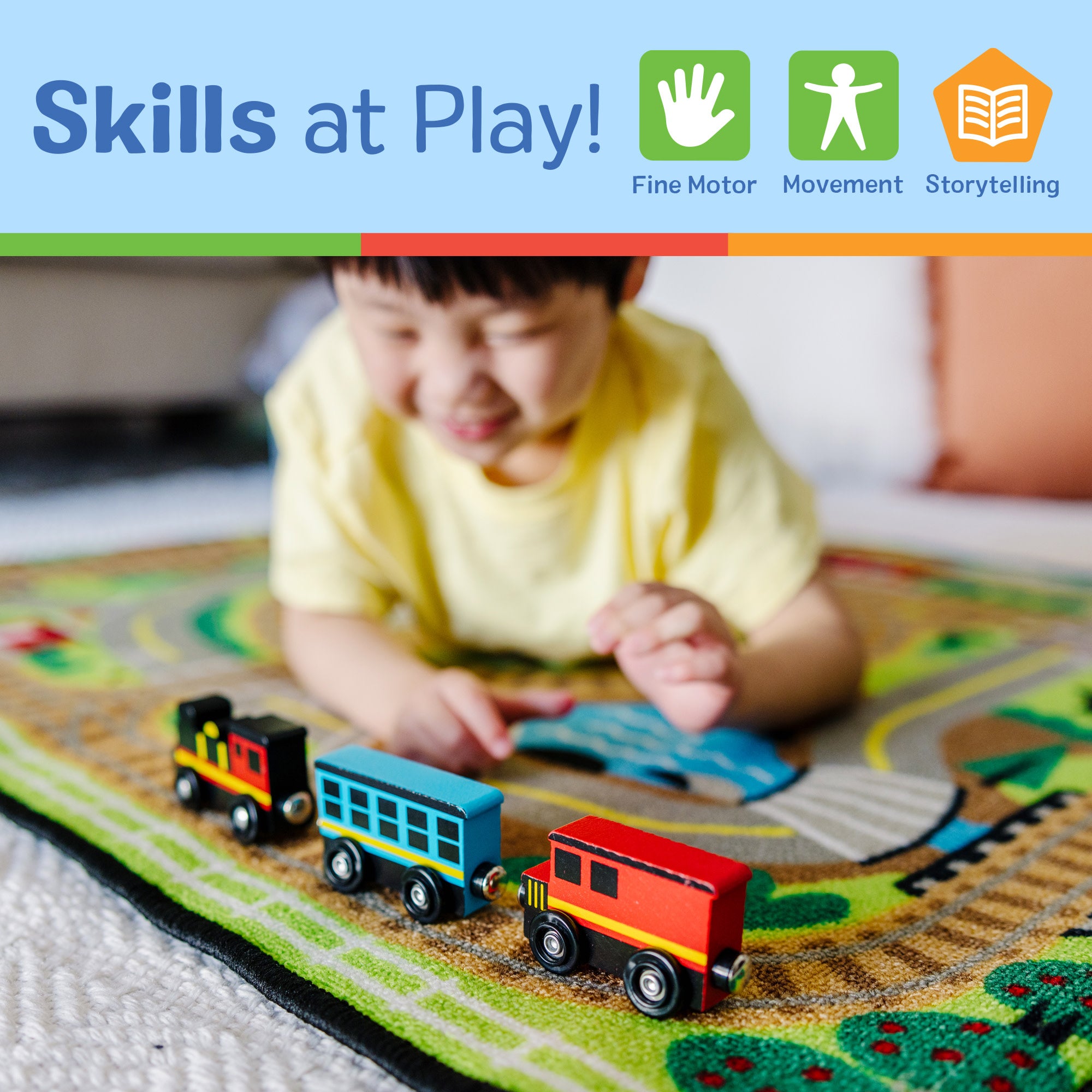 Magnetic Wooden Train Cars for Kids - STEM Educational Building Toy Set - Perfect for Toddlers & Preschool Learning Play