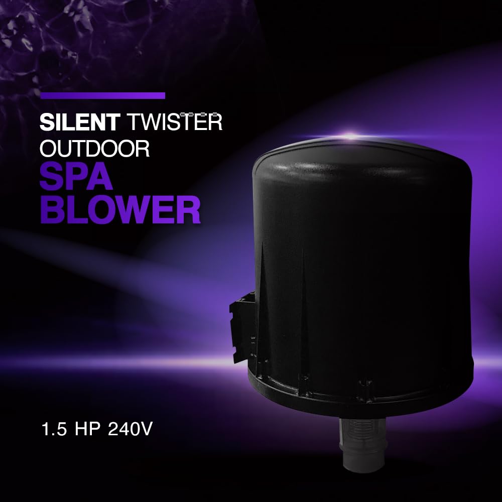 Puri Tech 1.5HP 240V Silent Twister Outdoor Spa Blower - Powerful & Quiet Air Pump for Hot Tubs, Jacuzzis, and Pool Water Circulation