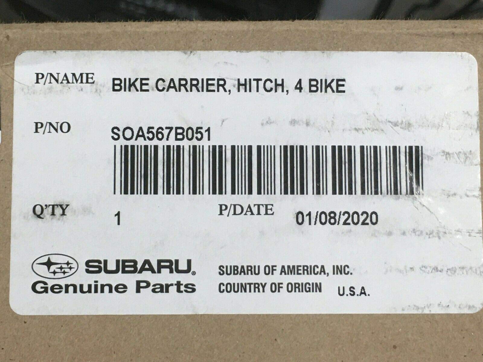 Genuine Thule SOA567B051 Hitch Mounted Bike Rack Carrier for 4 Bikes - Compatible with Subaru Outback (2020-2025), Forester (2022-2025), Ascent (2019-2025), Crosstrek (2024) - Perfect for Road Trips, Camping & Outdoor Adventures