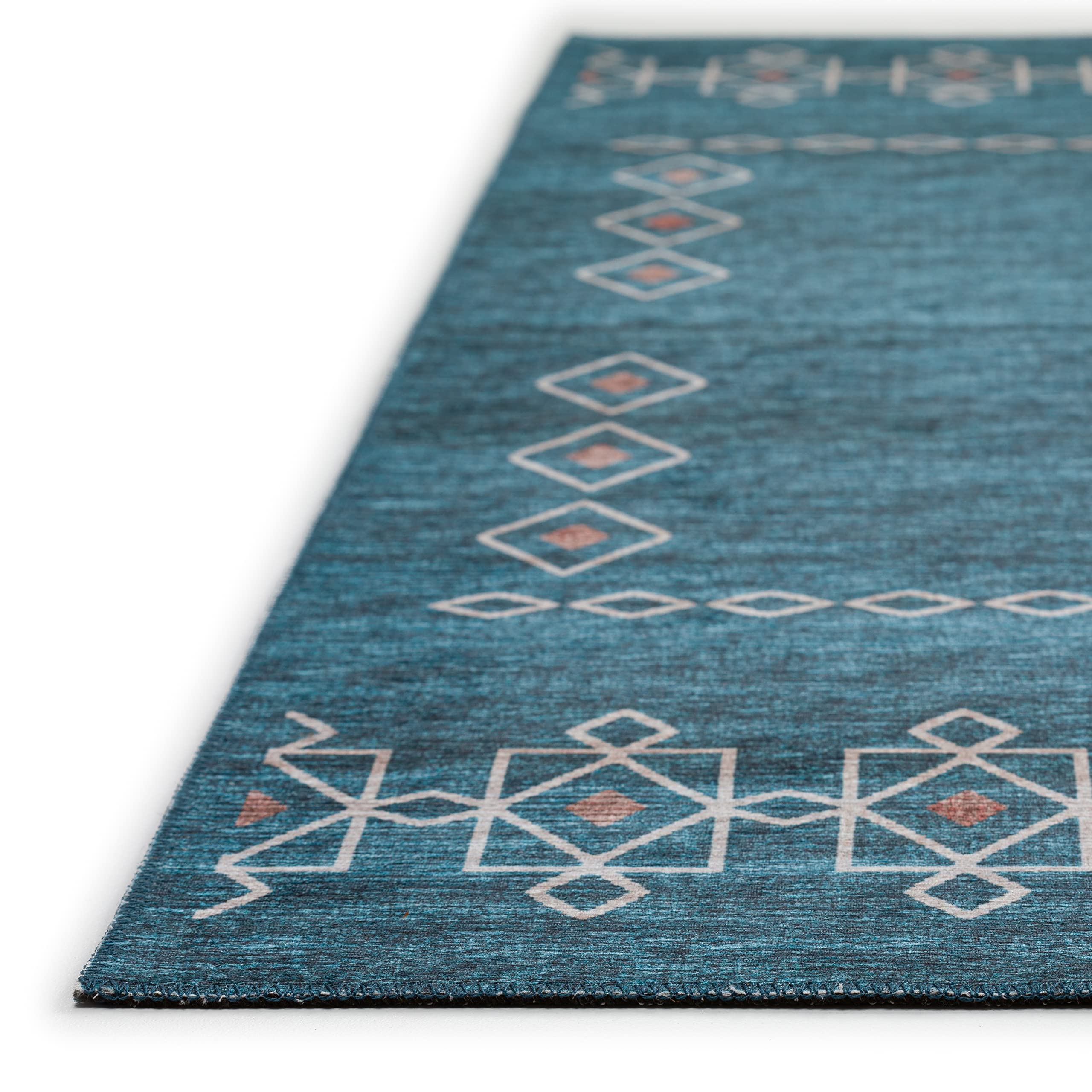 Addison Rugs Yuma AYU33 Blue 9' x 12' Area Rug - Soft Modern Boho Design for Living Room, Bedroom & Office Decor