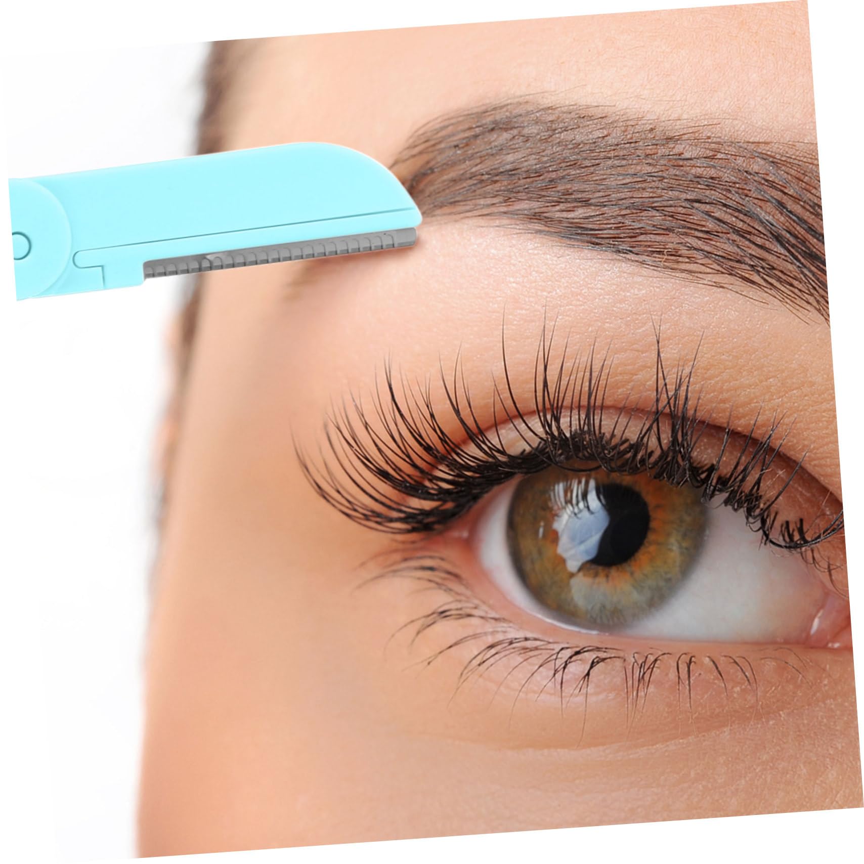 20 Pcs Foldable Eyebrow Trimmer Set for Women - Facial Shaver, Razor, Scissors & Tweezers | Portable Eyebrow Grooming Kit with Green ABS Handle | Perfect for Travel, Home & Salon Use
