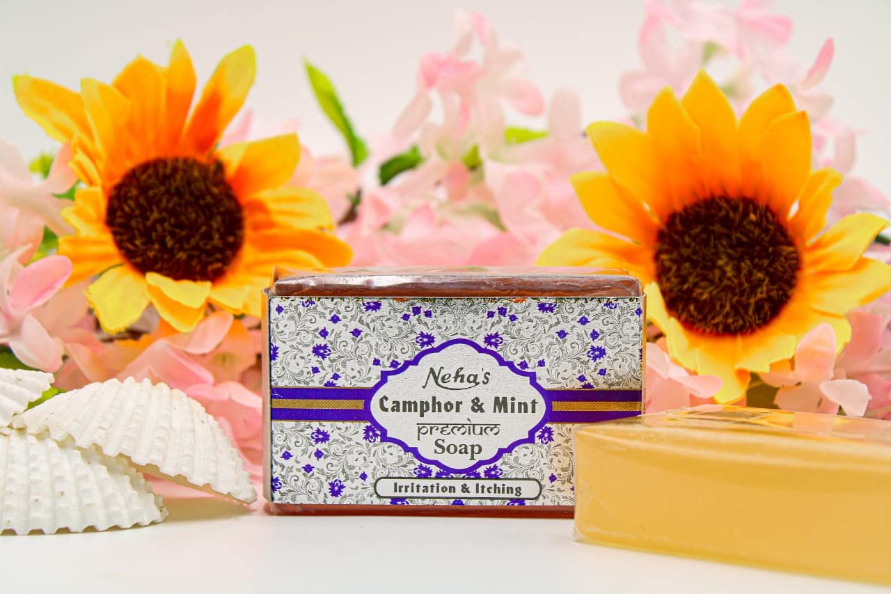 Organic Camphor & Mint Bath Soap for Deep Cleansing & Skin Healing - 100g Natural Vegan Soap Bar for Relaxation & Aromatherapy - Perfect for Spa, Meditation & Stress Relief