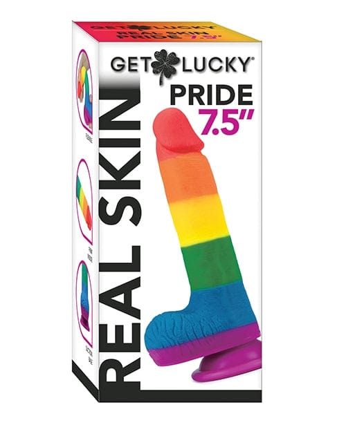 Get Lucky 7.5 Real Skin Series Pride Rainbow - Premium Rainbow Condoms for Safe & Colorful Intimacy - Perfect for Pride Events, LGBTQ+ Celebrations & Romantic Nights