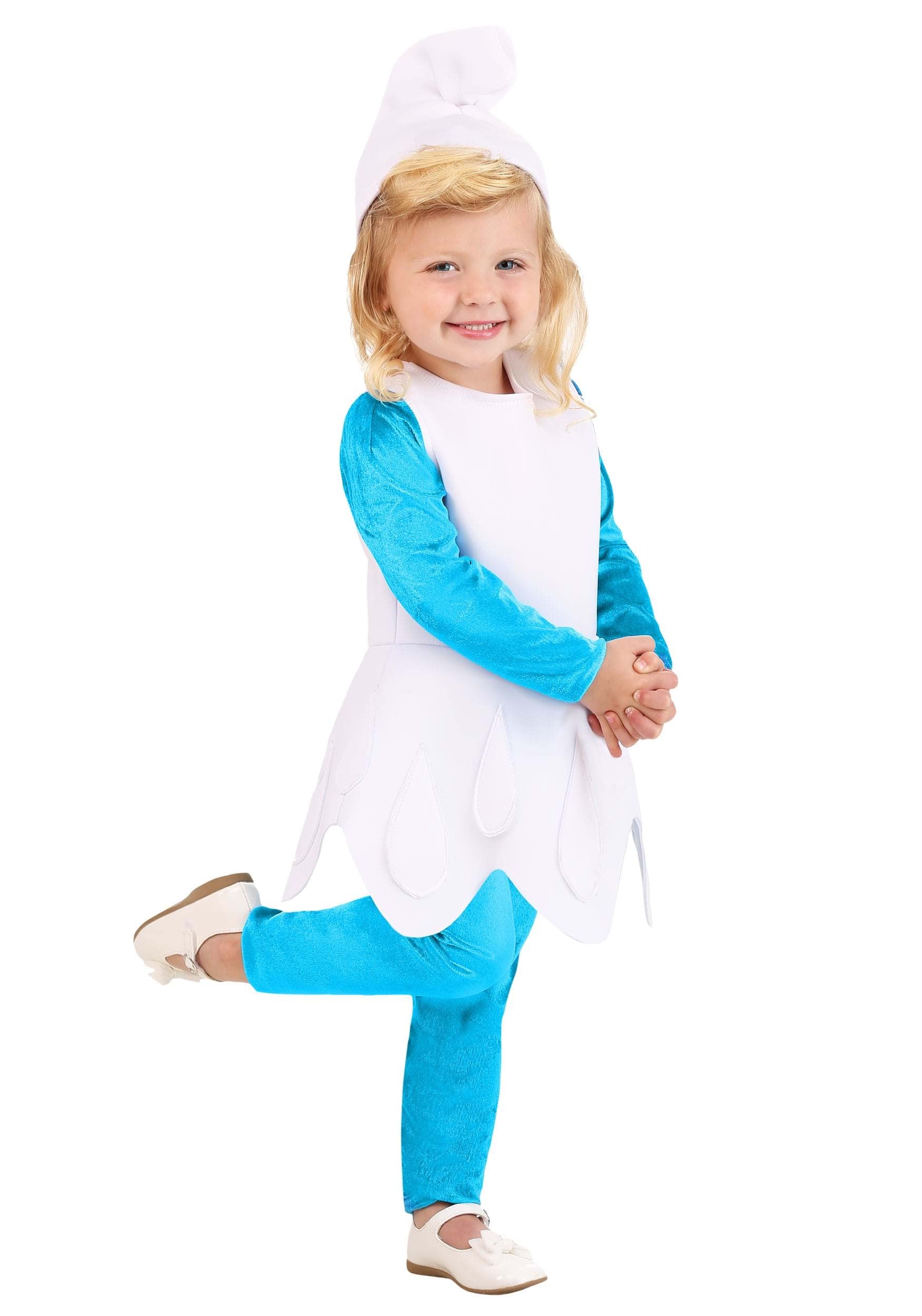 Smurfette Costume for Toddler Girls - The Smurfs Character Dress Up Outfit for Halloween, Cosplay & Birthday Parties