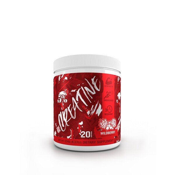 5% Nutrition Creatine Code Red - Wildberry Flavor 126g Powder for Muscle Growth & Strength | Pre & Post Workout Supplement for Athletes & Bodybuilders