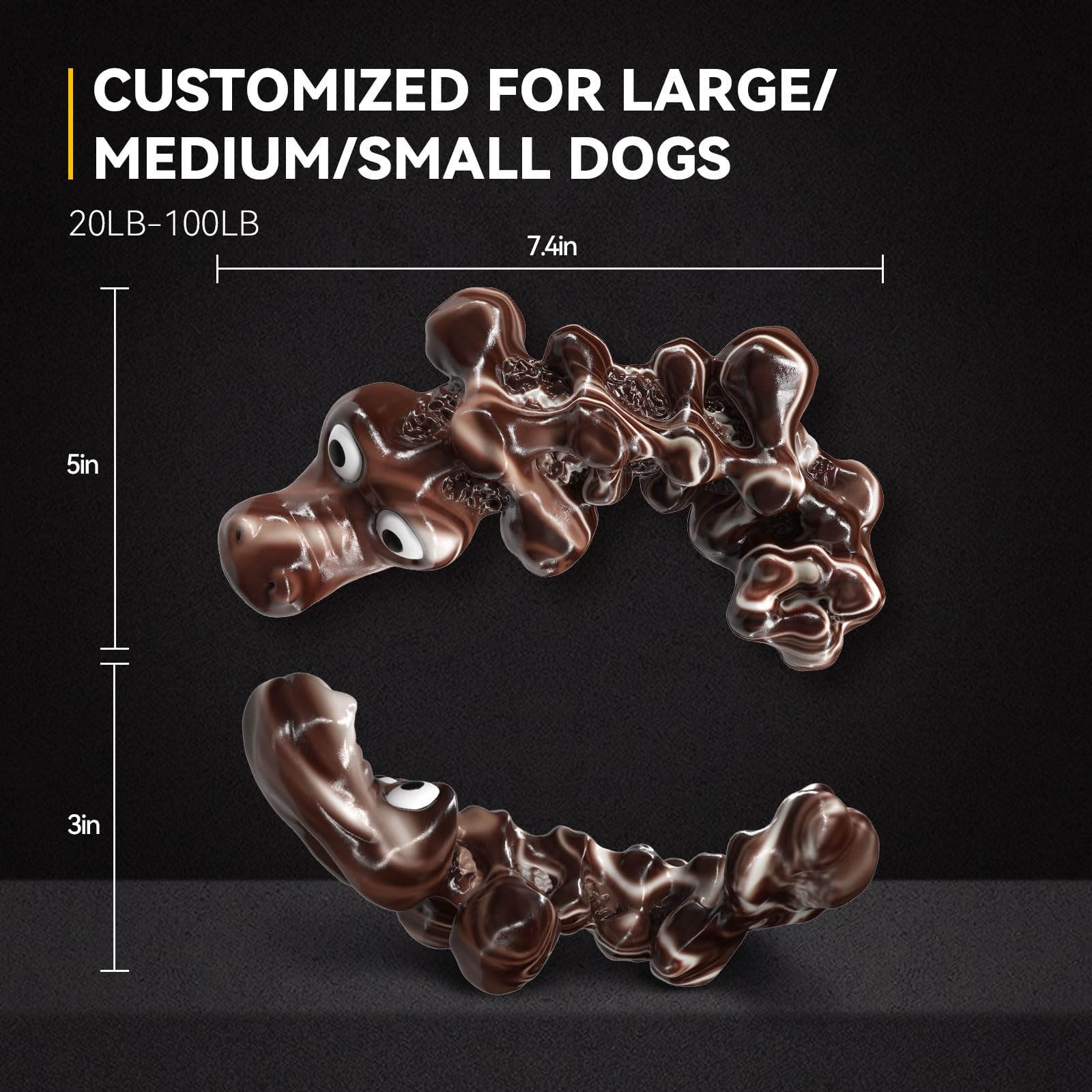Ultra Durable Nylon Dog Chew Toys for Aggressive Chewers - Indestructible Chew Toys for Large, Medium & Small Dogs - Bacon Flavored Tough Dog Toys for Training & Playtime | Perfect for Puppy Teething, Crate Training & Boredom Relief
