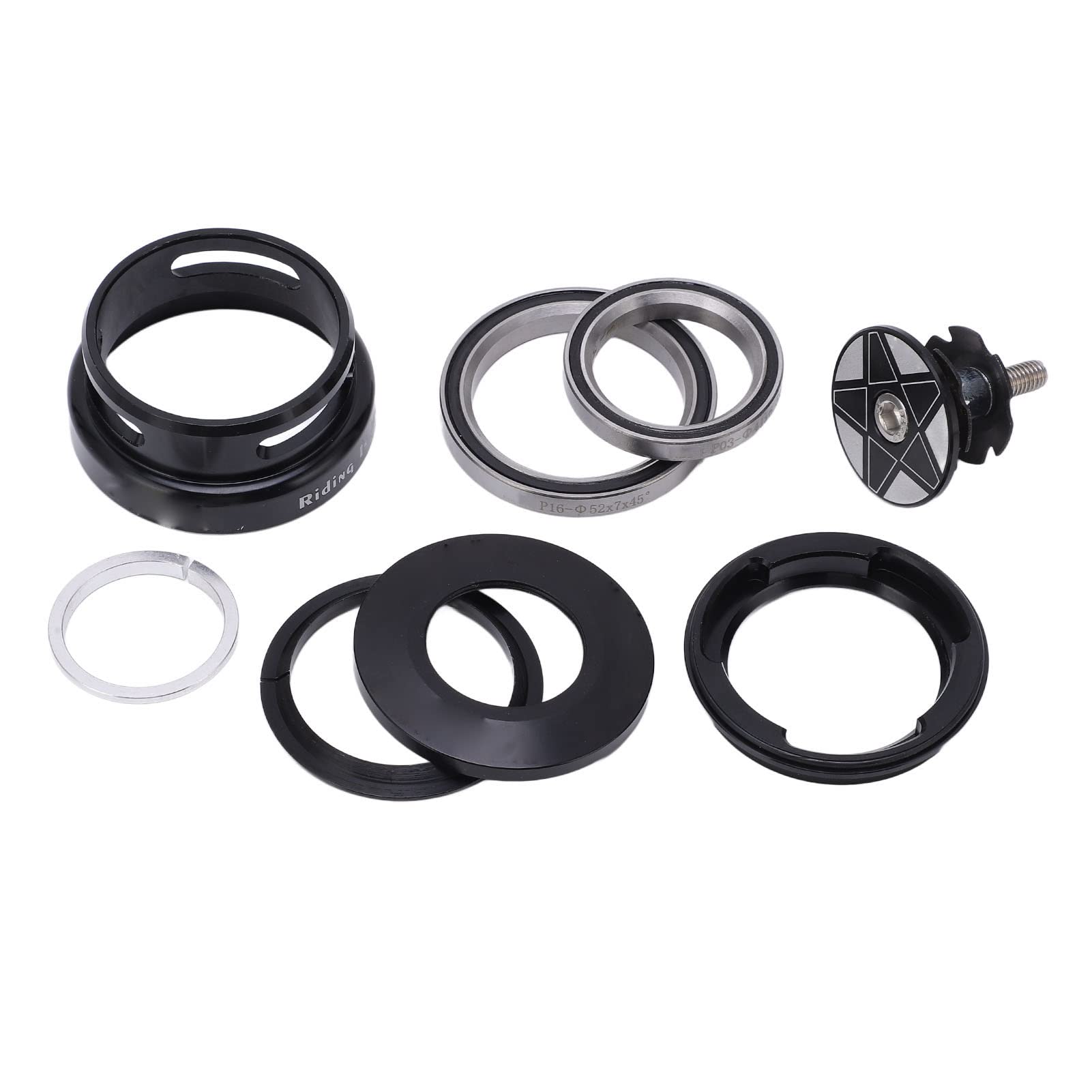 Premium Aluminum Alloy Mountain Bike Headset - Anti-Rust, Superior Sealing with Upper Valve Bearing for 49.7mm Bike Frames | Ideal for Trail Riding, Downhill & Off-Road Cycling