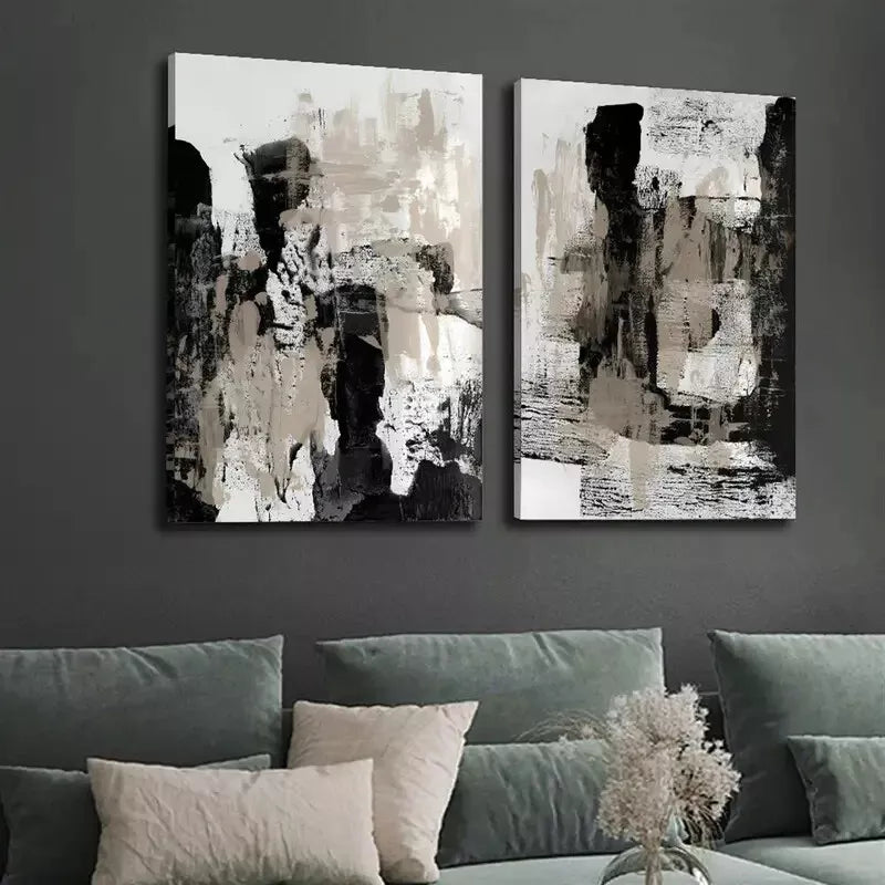 2Pcs Modern Geometric Fluid Watercolor Canvas Wall Art - 50x75cm Framed High-Quality Print - 100% Australian Made - Ready to Hang - Perfect for Living Room, Bedroom & Office Decor