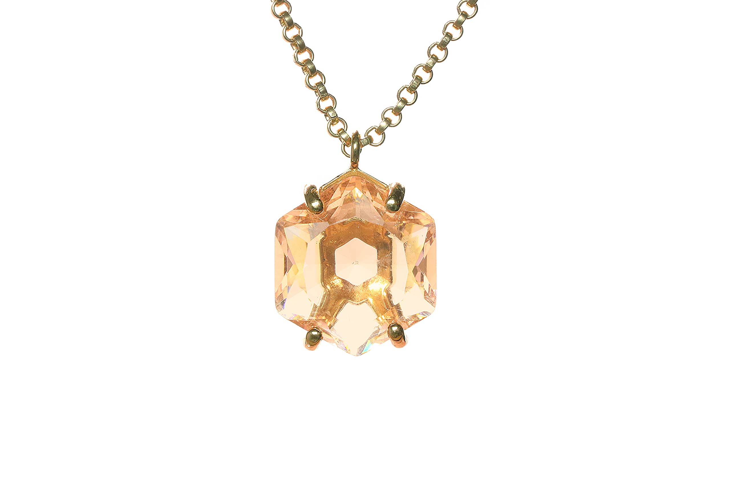 Stunning Morganite Pendant Necklace with Brilliant Crystals | Elegant Statement Jewelry for Women | Customizable Bridal & Anniversary Gift | Comes with Luxury Gift Box | Perfect for Weddings, Date Nights & Special Occasions