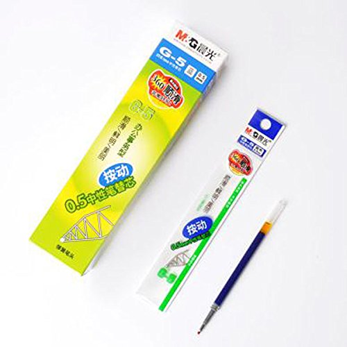 20-Pack K-35 G-5 0.5mm Blue Gel Pen Refills - Smooth Writing Ink Cartridges for School, Office & Art Projects