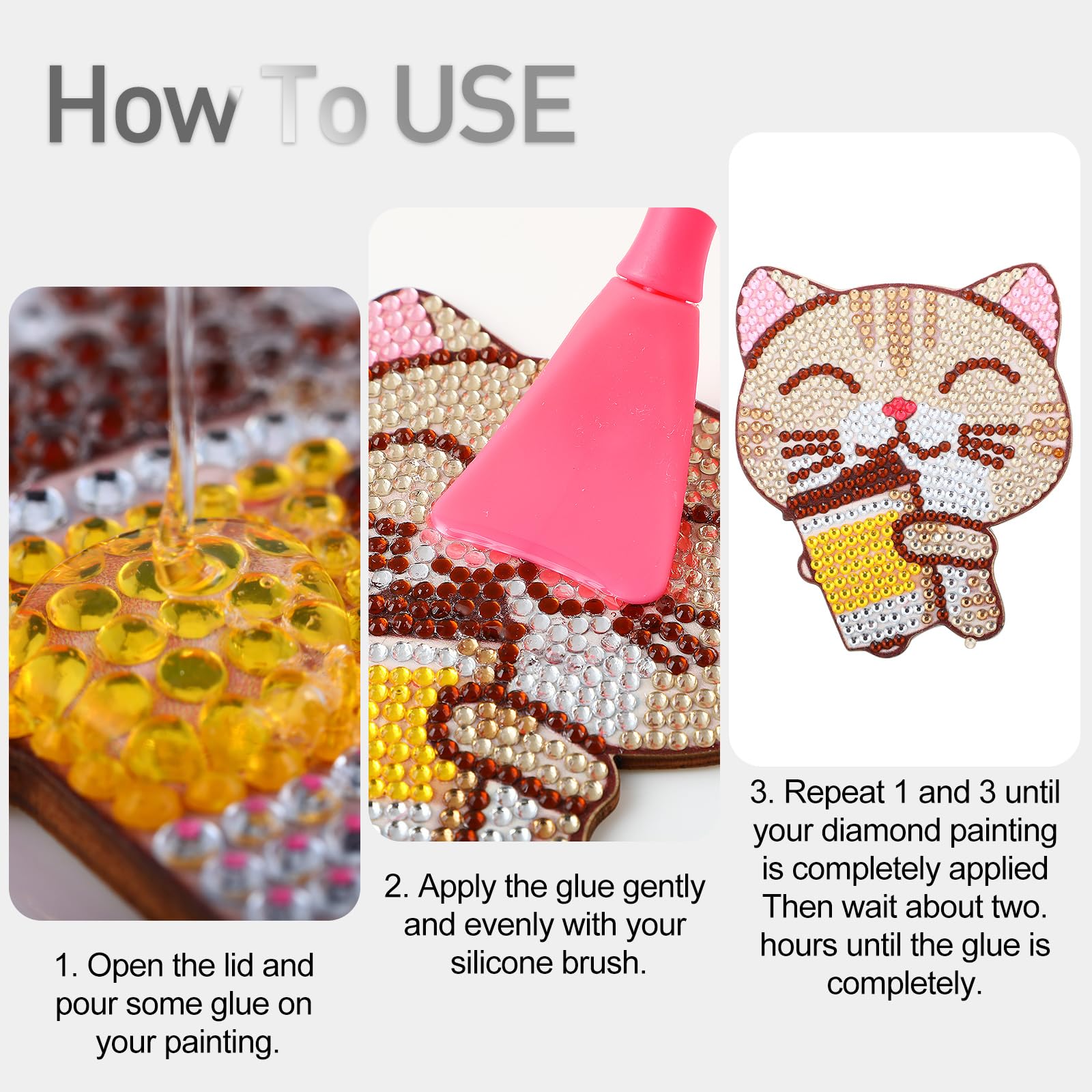 Topwey Diamond Painting Sealer & Jigsaw Puzzle Glue - 3 Pack (125ml Each) for 1000/1500/3000 Piece Puzzles - Perfect for DIY Crafts, Puzzle Preservation & Art Projects