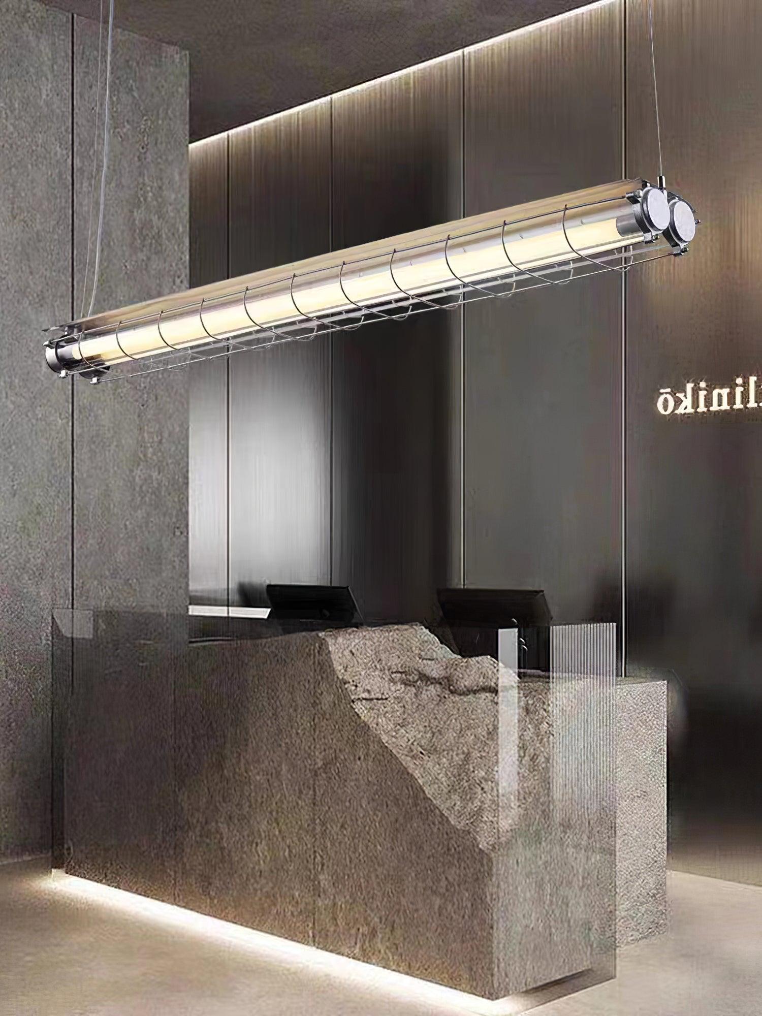 Handmade Artisan Glass Linear Chandelier - Modern Crystal Pendant Light Fixture for Dining Room, Living Room & Bedroom