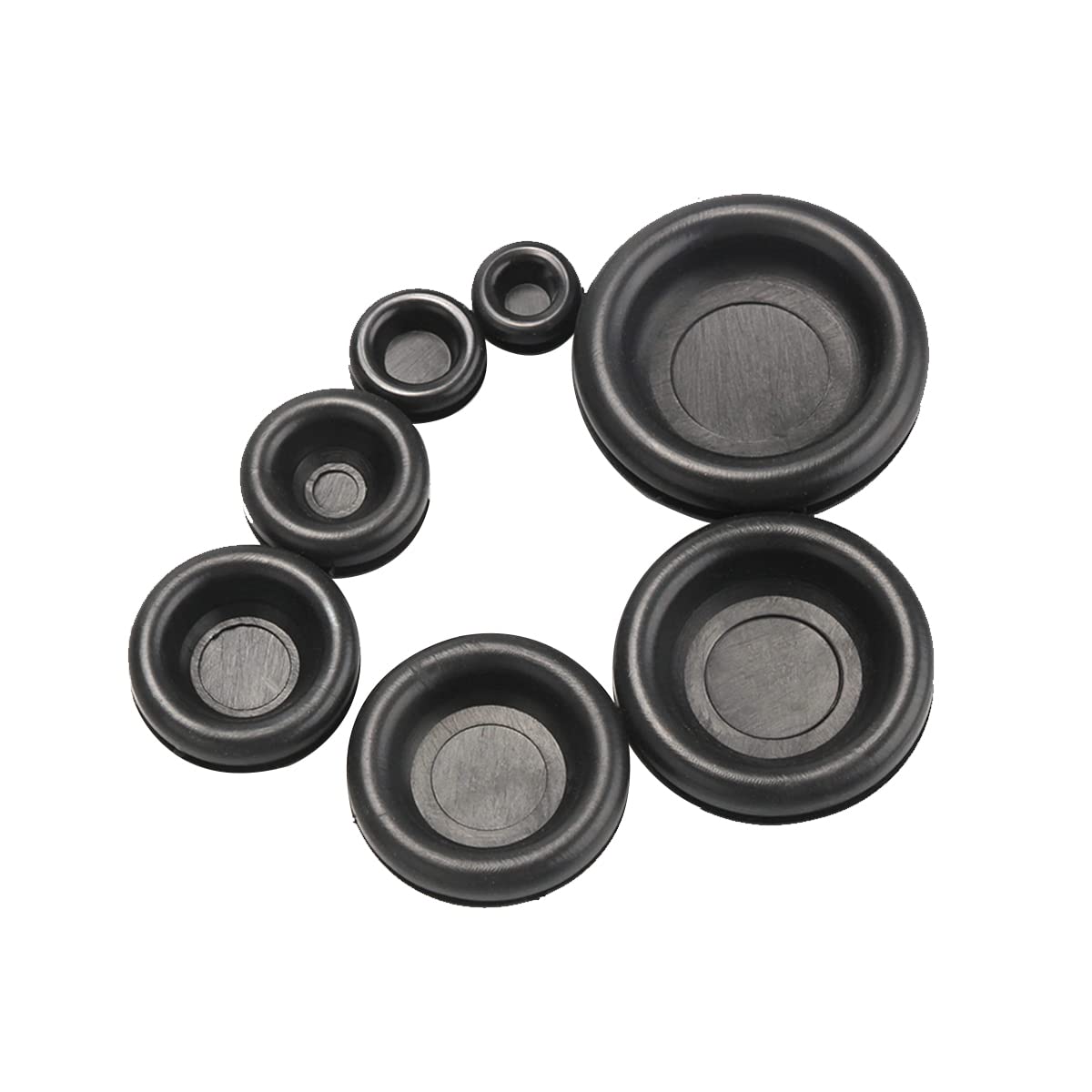 Beenlen 170 Pcs Closed Rubber Grommet Assortment Kit - 7 Sizes Solid Hole Plugs for Wire, Electrical, Appliance & Plumbing (Ideal for Cable Management, DIY Projects & Home Improvement)
