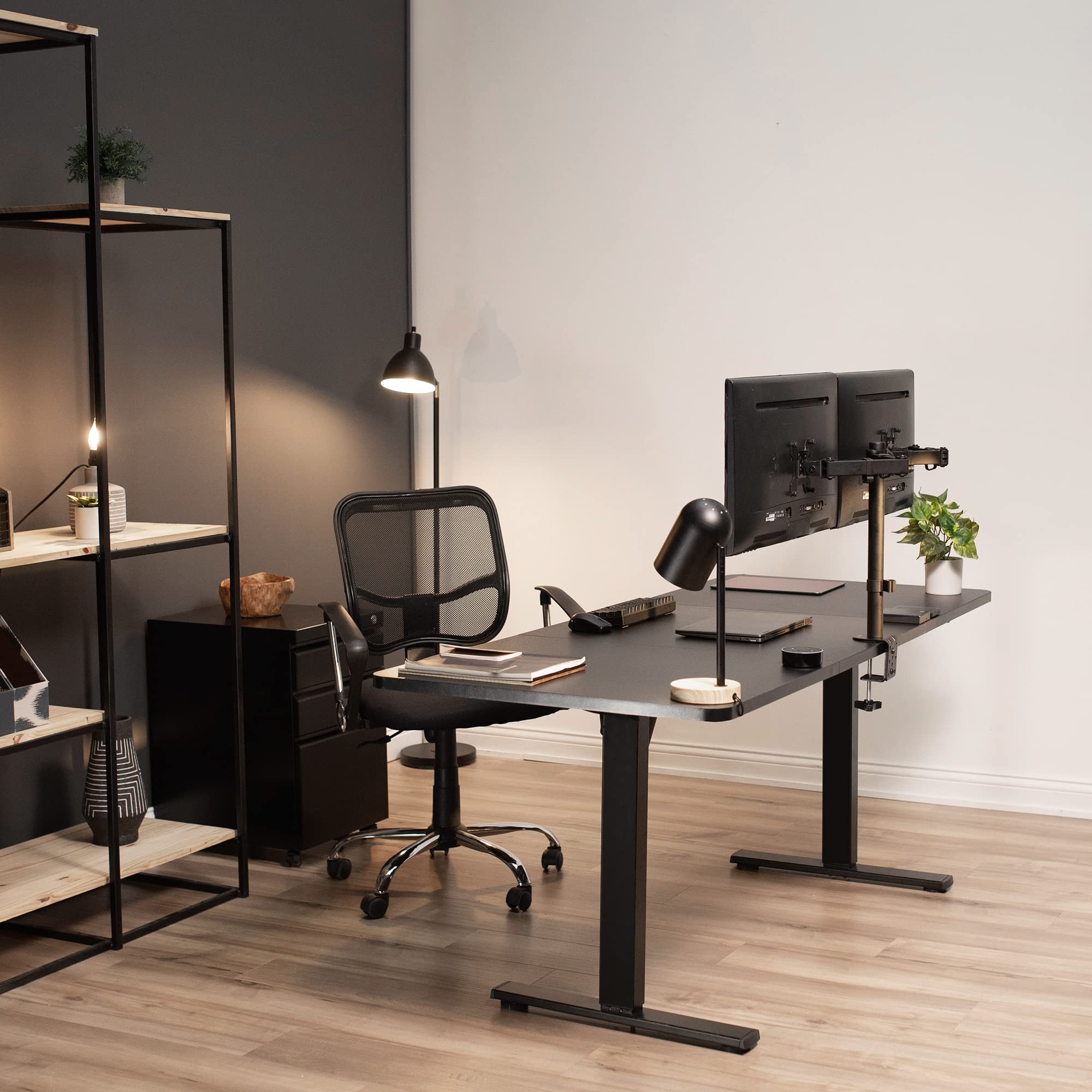 VIVO Electric Standing Desk Frame - Adjustable Height Workstation with 220 lbs Capacity, Brushless Motor & Memory Controller, Black (DESK-V100EBY) - Perfect for Home Office, Gaming Setup, and Ergonomic Workspaces