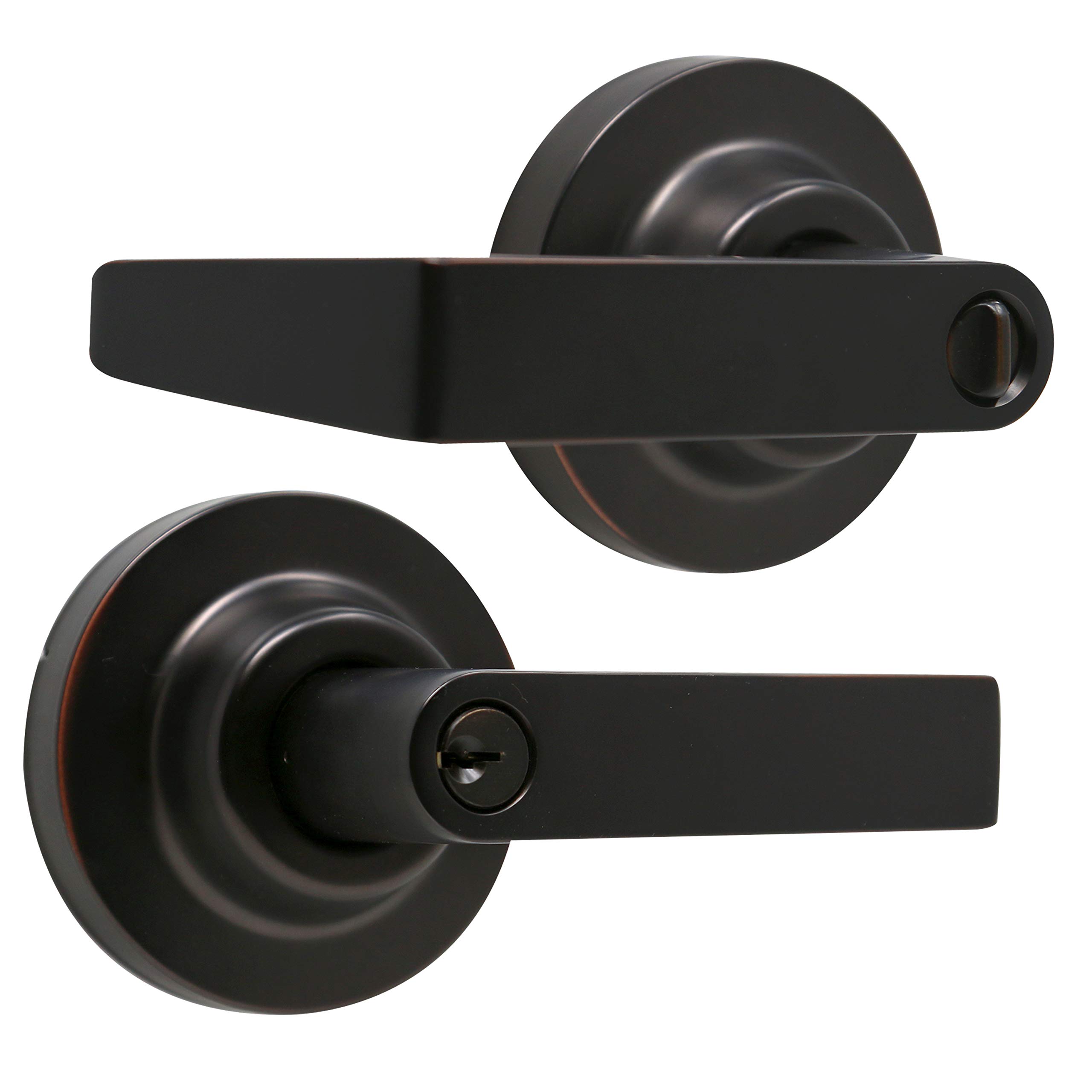 MiLocks Grade 1 Commercial Heavy Duty Cylindrical Lever Door Lock - ANSI/BHMA Certified, Oil Rubbed Bronze Finish for Office, Warehouse & Industrial Entry Security