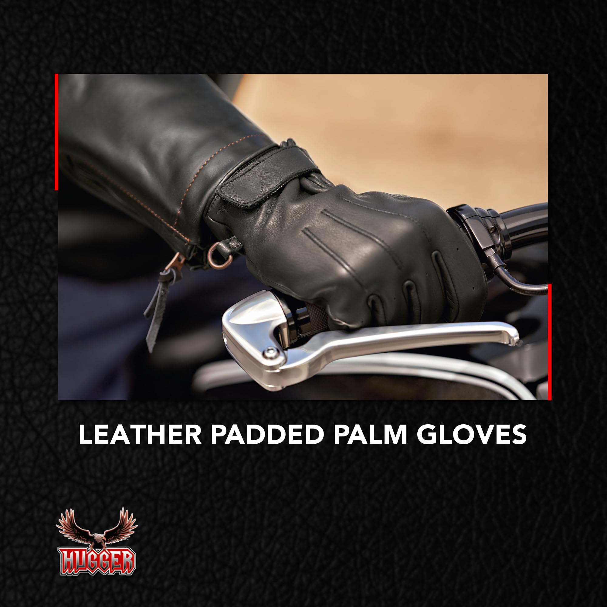 Black Motorcycle Gauntlet Gloves - Windproof & Cold Resistant Unlined Gloves for Medieval Renaissance Cosplay & Biking - Perfect for LARP, Costume Parties & Winter Riding