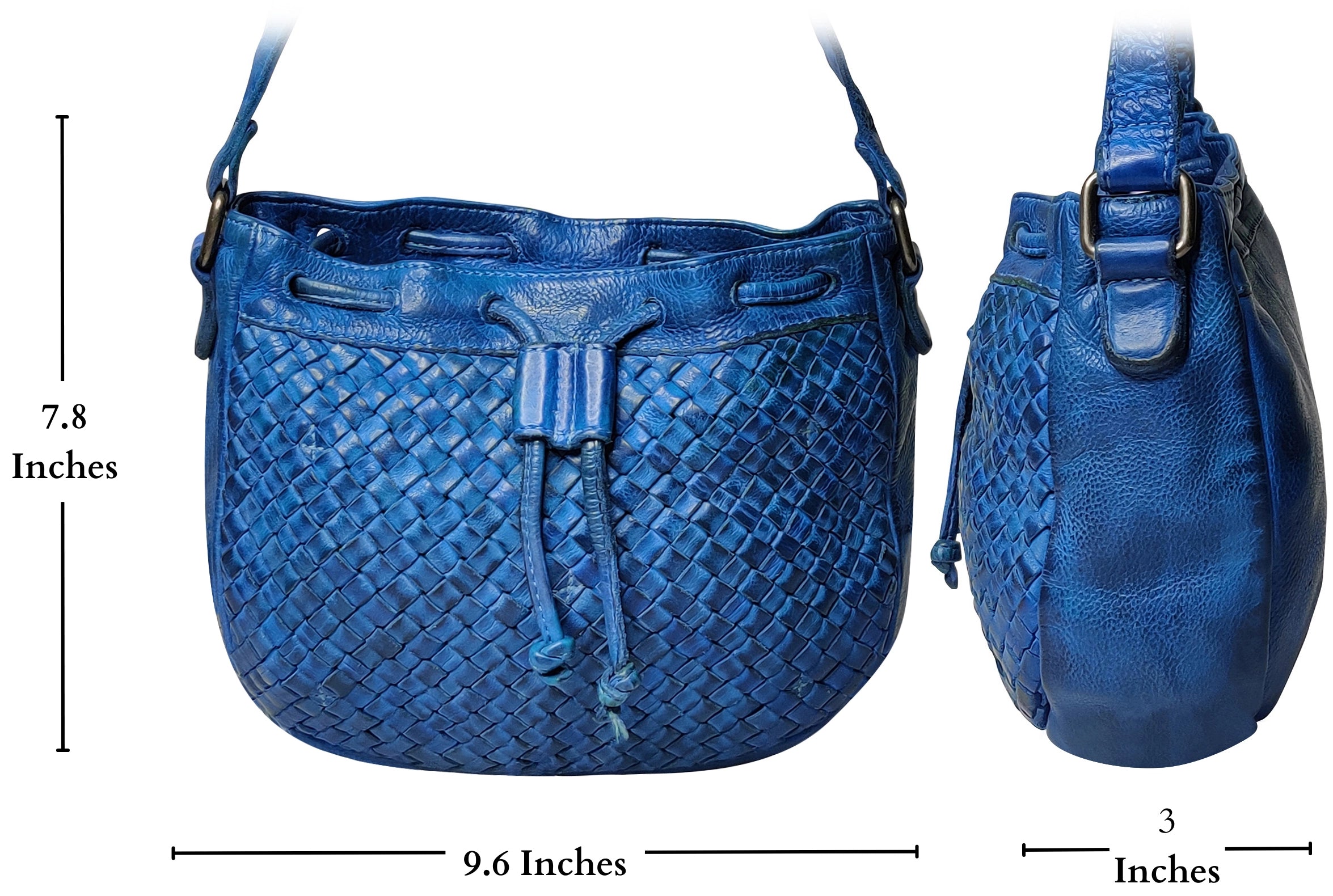 Premium Genuine Leather Shoulder Bag for Women - Stylish Blue Crossbody Purse - Perfect for Work, Travel & Everyday Use