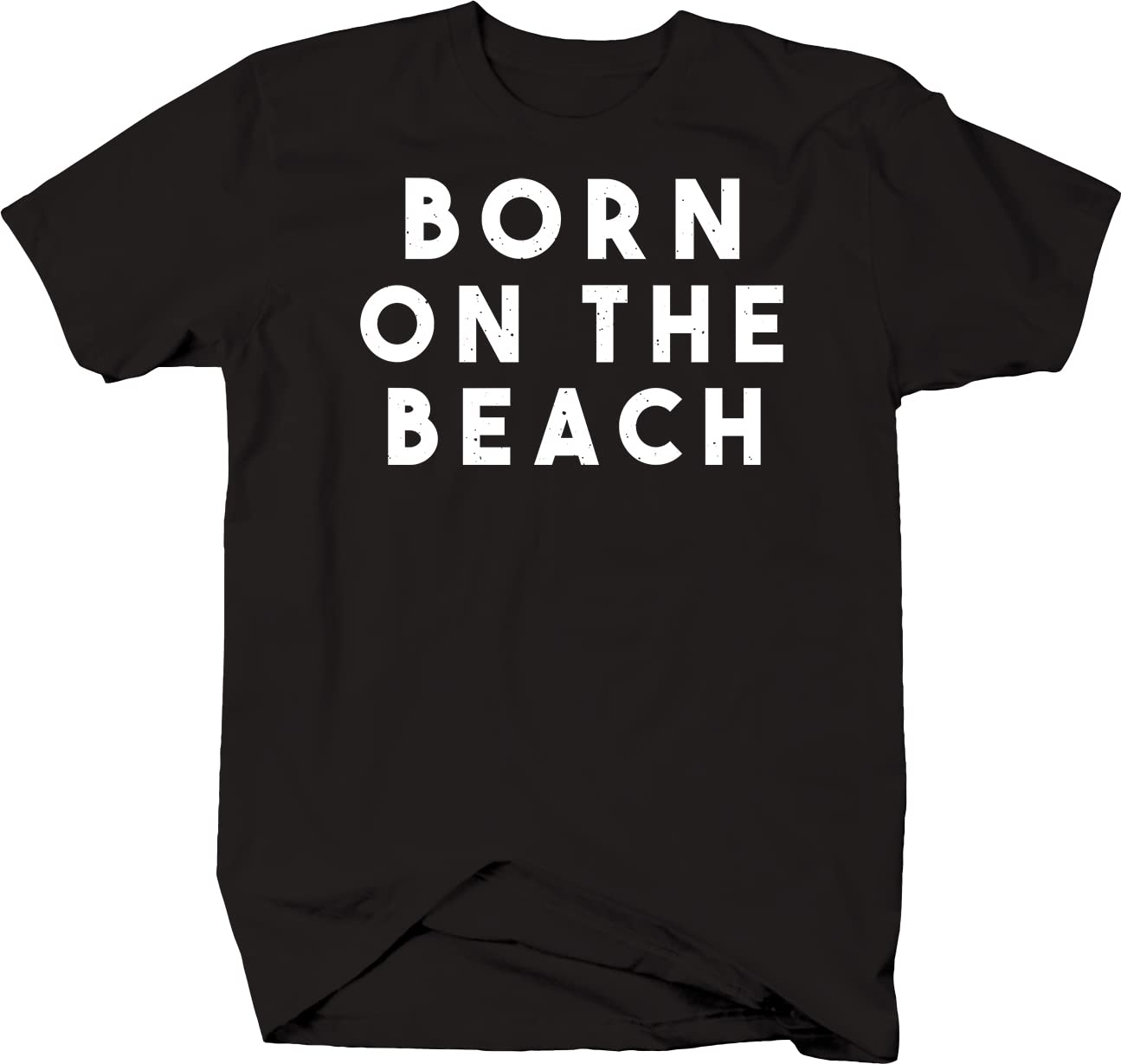Born On The Beach Summer T-Shirts for Men - Comfortable Black Cotton Tee for Casual Wear, Beach Outings & Summer Vacations
