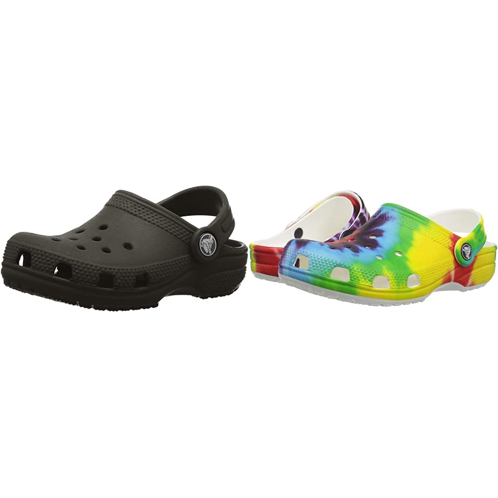 Crocs Kids' Classic Clog 2-Pack Bundle - Comfortable & Lightweight Water Shoes for Boys & Girls - Perfect for Beach, Pool, and Outdoor Play