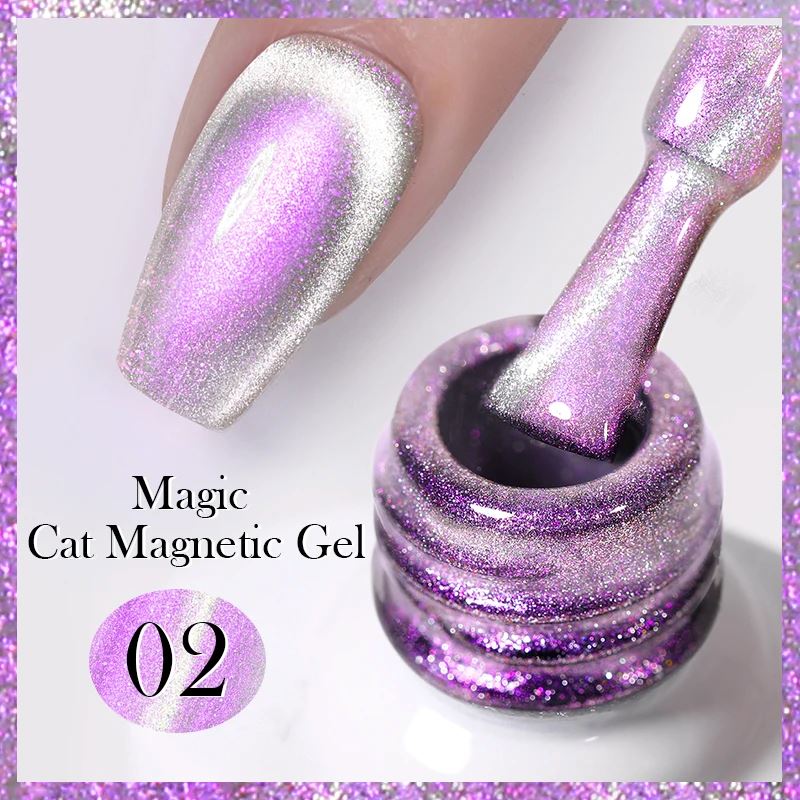 Born Pretty Transparent Aurora Cat Eye Magnetic Gel Nail Polish - Long Lasting & Shimmery for Manicures, Pedicures, and Nail Art Designs