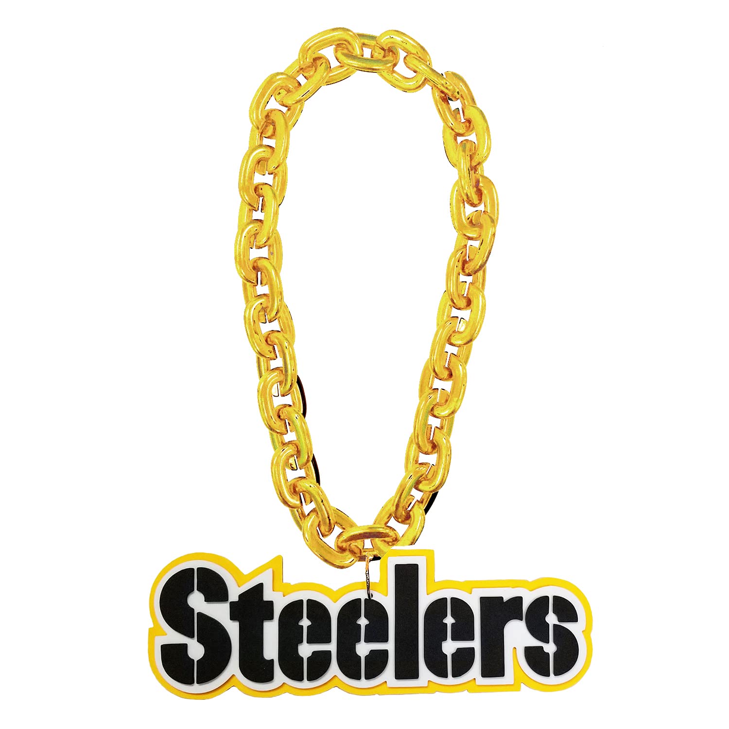 Aminco NFL Pittsburgh Steelers Team Fan Chain Necklace - 18K Gold Plated Football Jewelry for Men & Women - Perfect for Game Day, Tailgating & Sports Events