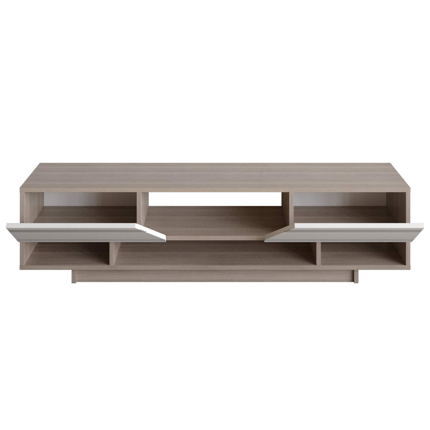 Decorotika Aspatria TV Stand for up to 65 Inch TVs - Modern Entertainment Center with Storage (White & Cordoba) - Perfect for Living Room, Bedroom & Home Theater Setup