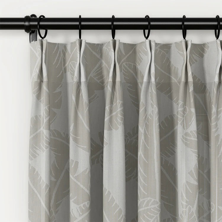 Freya Linen Semi-Sheer Jacquard Pleated Curtains - Elegant Window Treatment for Living Room & Bedroom