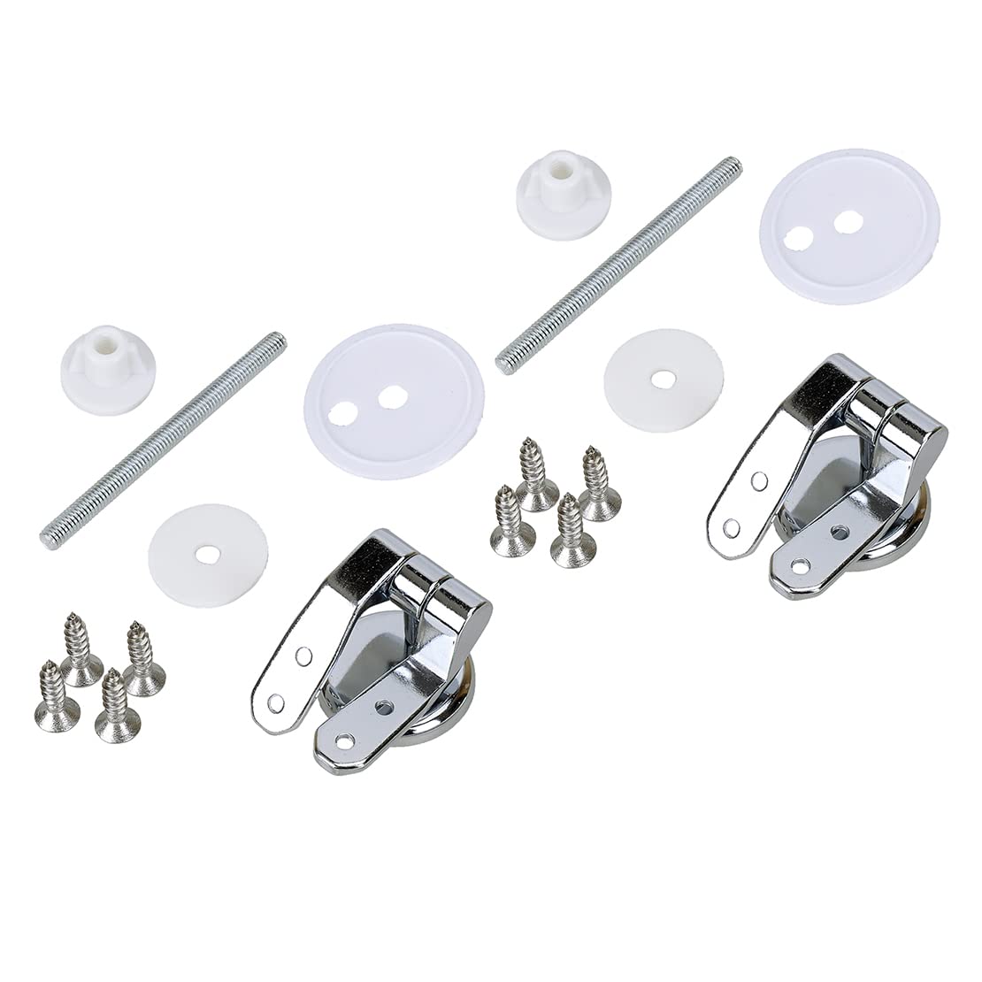 Stainless Steel Toilet Seat Hinges with Screws & Bolts - Durable Zinc Alloy Bathroom Hardware Replacement - Perfect for Home, Hotel & Commercial Restroom Upgrades