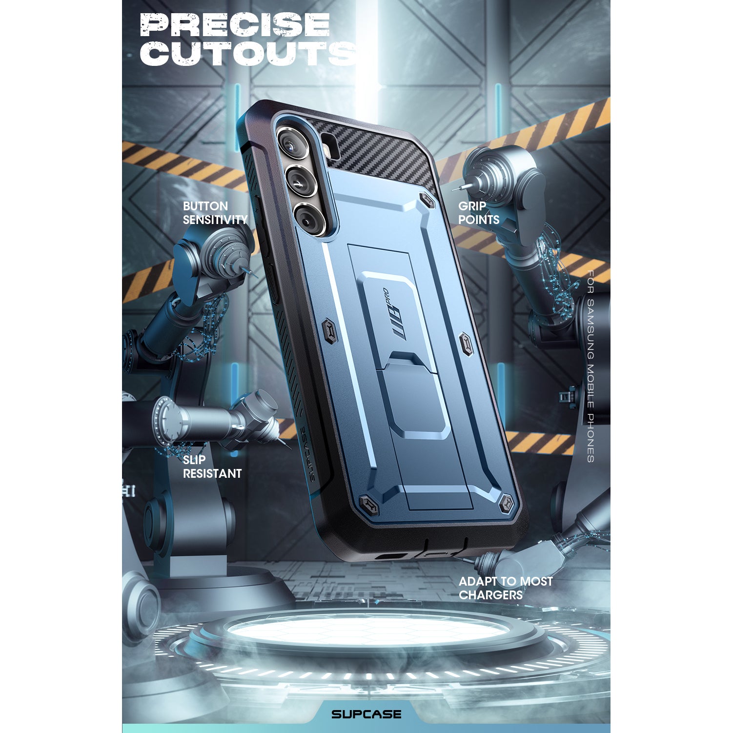 Samsung Galaxy S23 Unicorn Beetle PRO Heavy Duty Rugged Case - Shockproof, Drop Protection, Metallic Blue - Perfect for Outdoor, Work & Extreme Sports