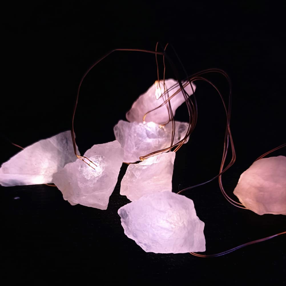 Aolyty 6.5FT Pink Crystal LED String Lights - 20 Battery Operated Fairy Lights for Bedroom Decor, Valentine's Day Party, Yoga Studio & Home Decoration | Romantic Ambiance, Wedding Backdrop, Christmas Tree Decor