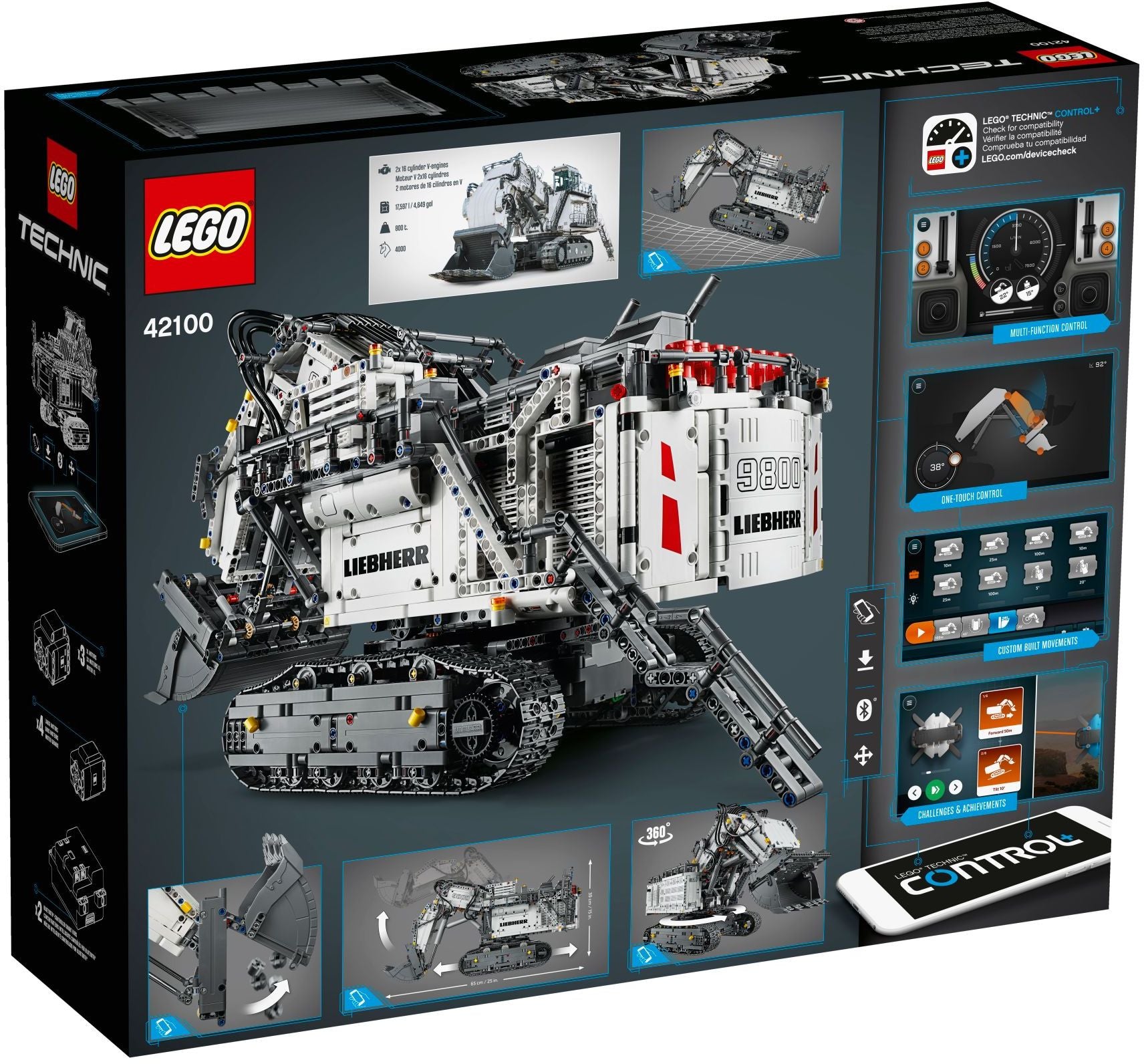 LEGO 42100 Liebherr R 9800 Excavator Building Set - 4108 Pieces, Remote Control Construction Toy for Adults & Kids - Perfect for Collectors, STEM Learning & Construction Play