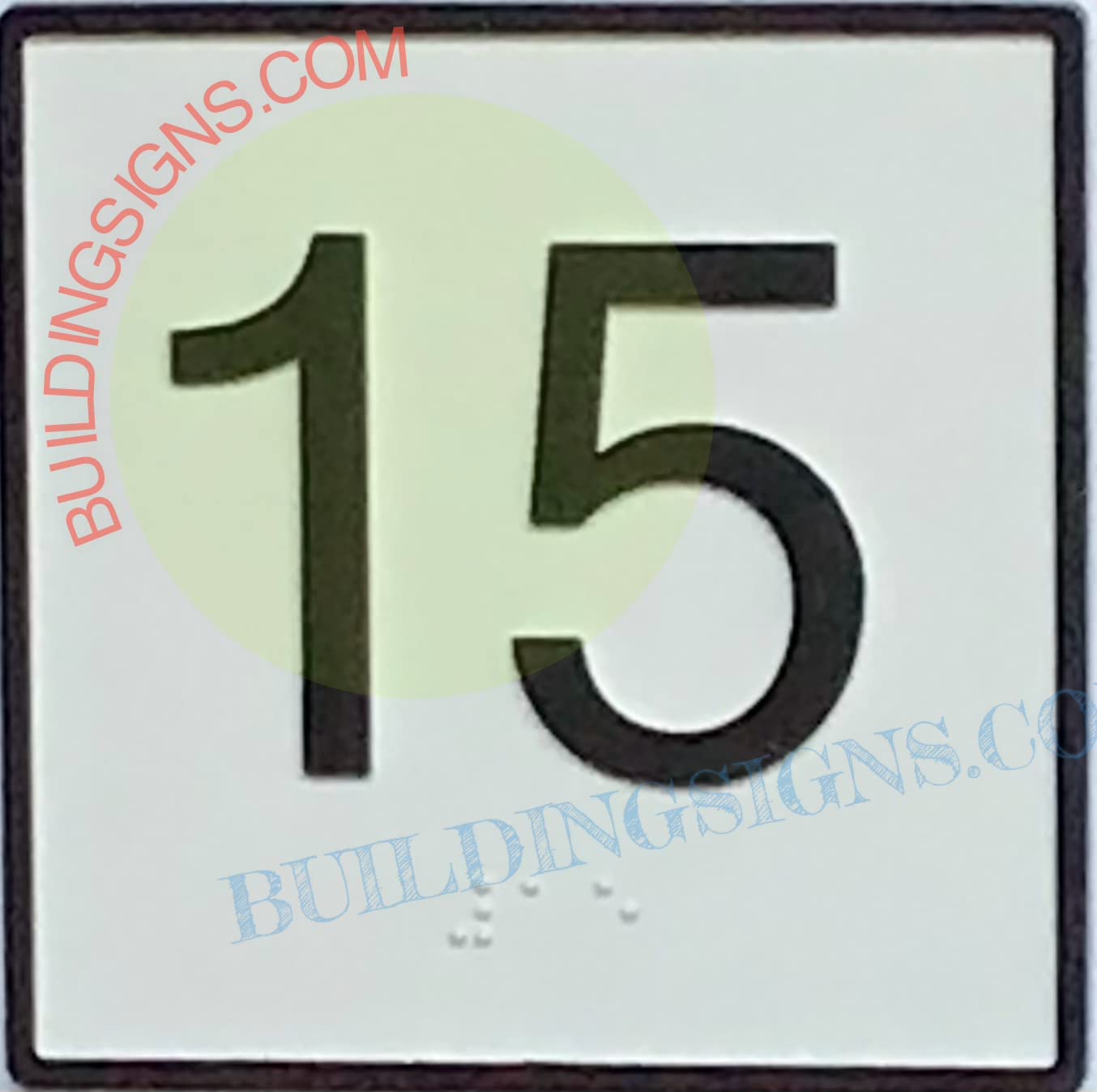 15th Floor Elevator Sign - 4x4 Inch CAST Iron JAMB Plate with White Background - Durable & Stylish for Office Buildings, Hotels & High-Rise Elevators - The Iron Line