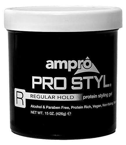 Ampro Protein Black Hair Gel - Pack of 6 | Strong Hold Styling Gel for Men & Women | Perfect for Curly, Wavy & Straight Hair Styling