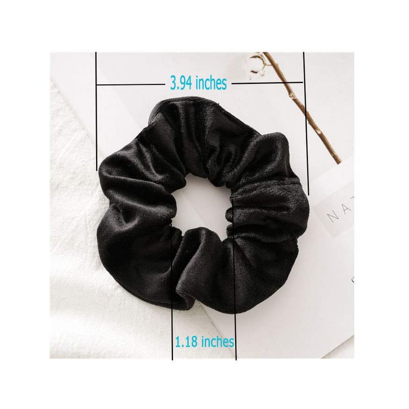 Shidara Velvet Scrunchies for Women - Soft Large Hair Ties, Ponytail Holders & Hair Bands (10-Piece Set, Multi-Color) - Perfect for Workouts, Office, and Everyday Styling
