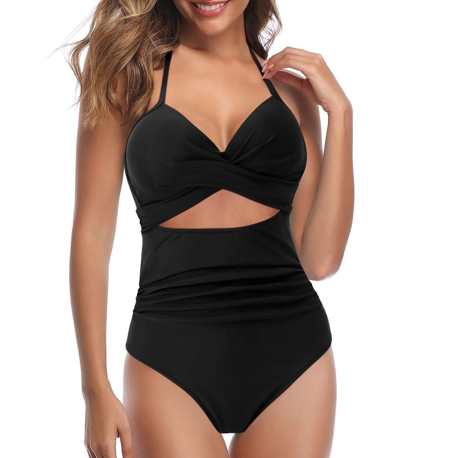 Women's One Piece Swimsuit - Push Up, Slimming, Shirred Design - Sexy Bikini Bathing Suit for Beach, Pool & Vacation | Plus Size Swimwear Options Available