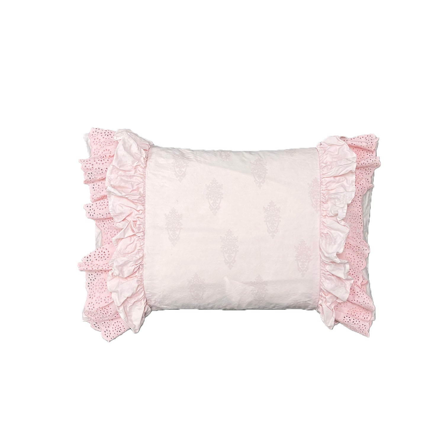 Vintage Chandelier Crest Overdye Pink Boudoir Pillow - Luxury Home Decor for Bedroom, Living Room & Nursery - Soft Decorative Throw Pillow for Couch, Sofa and Chair