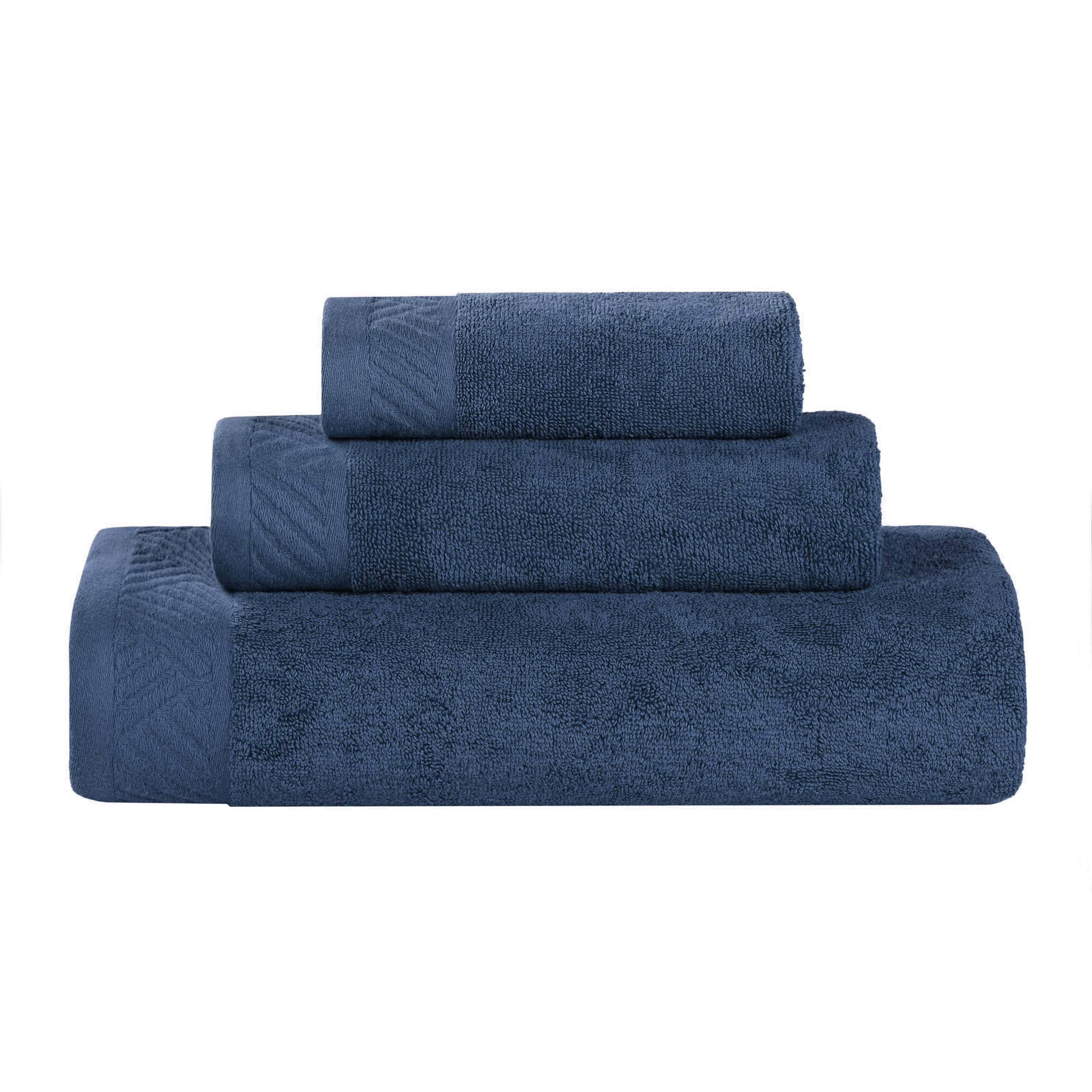 Premium Basketweave Egyptian Cotton 3-Piece Towel Set - Ultra Soft & Absorbent Bath, Beach & Gym Towels for Luxury Spa, Pool & Travel Use