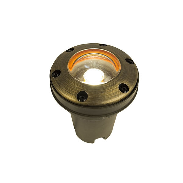 FX FC3LEDRGBS FC Well Light - 3 LED Ring Light in Natural Brass for Landscape, Garden, and Pathway Lighting
