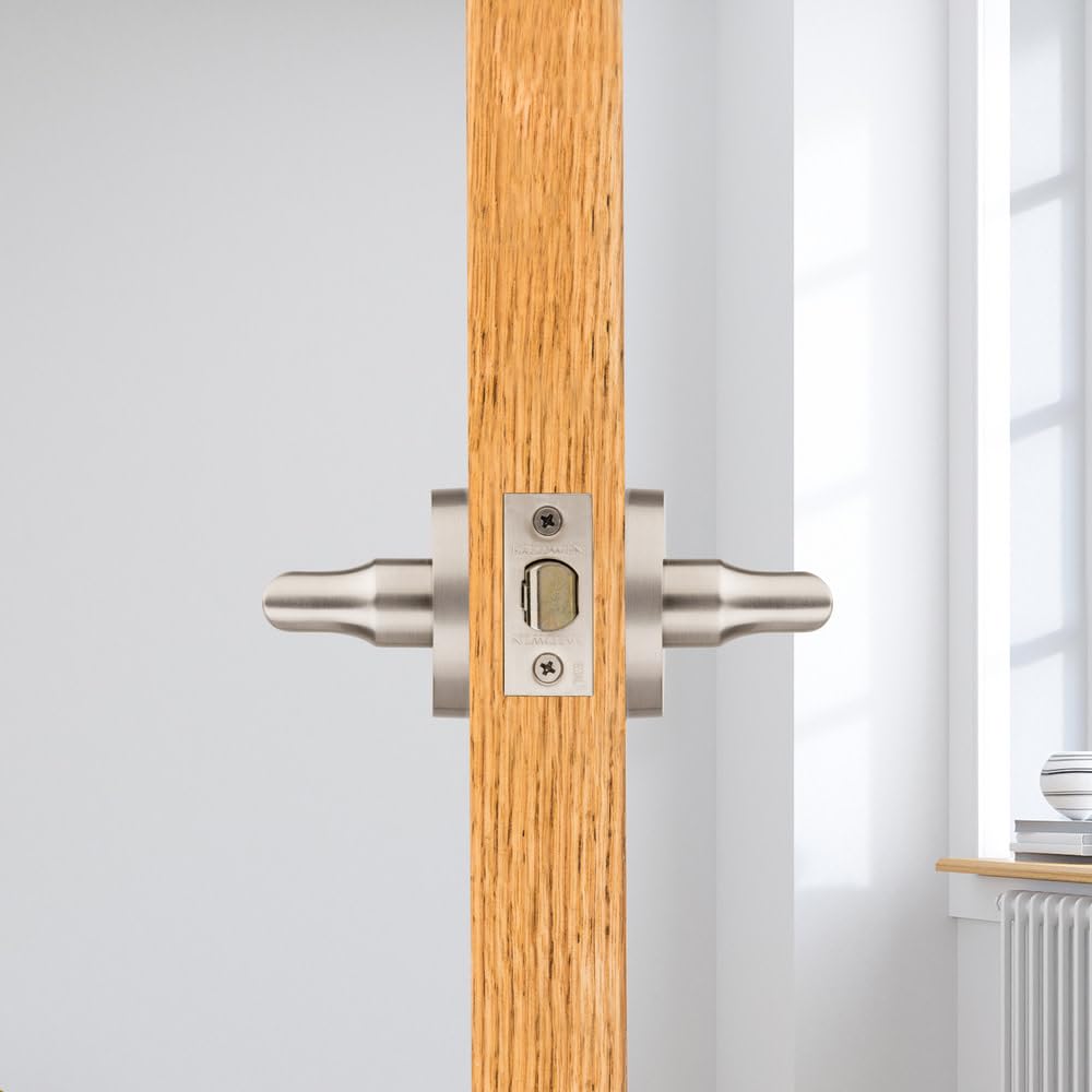 Baldwin PSTUBCRR190 Contemporary Round Rose Leverset - Premium Door Handle for Modern Homes | Ideal for Bedrooms, Bathrooms & Interior Doors