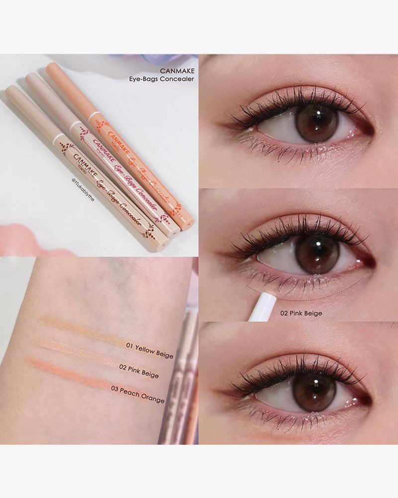 CANMAKE Eye Bags Concealer - Brightening Under Eye Corrector for Dark Circles & Puffiness - Perfect for Daily Makeup & Professional Use