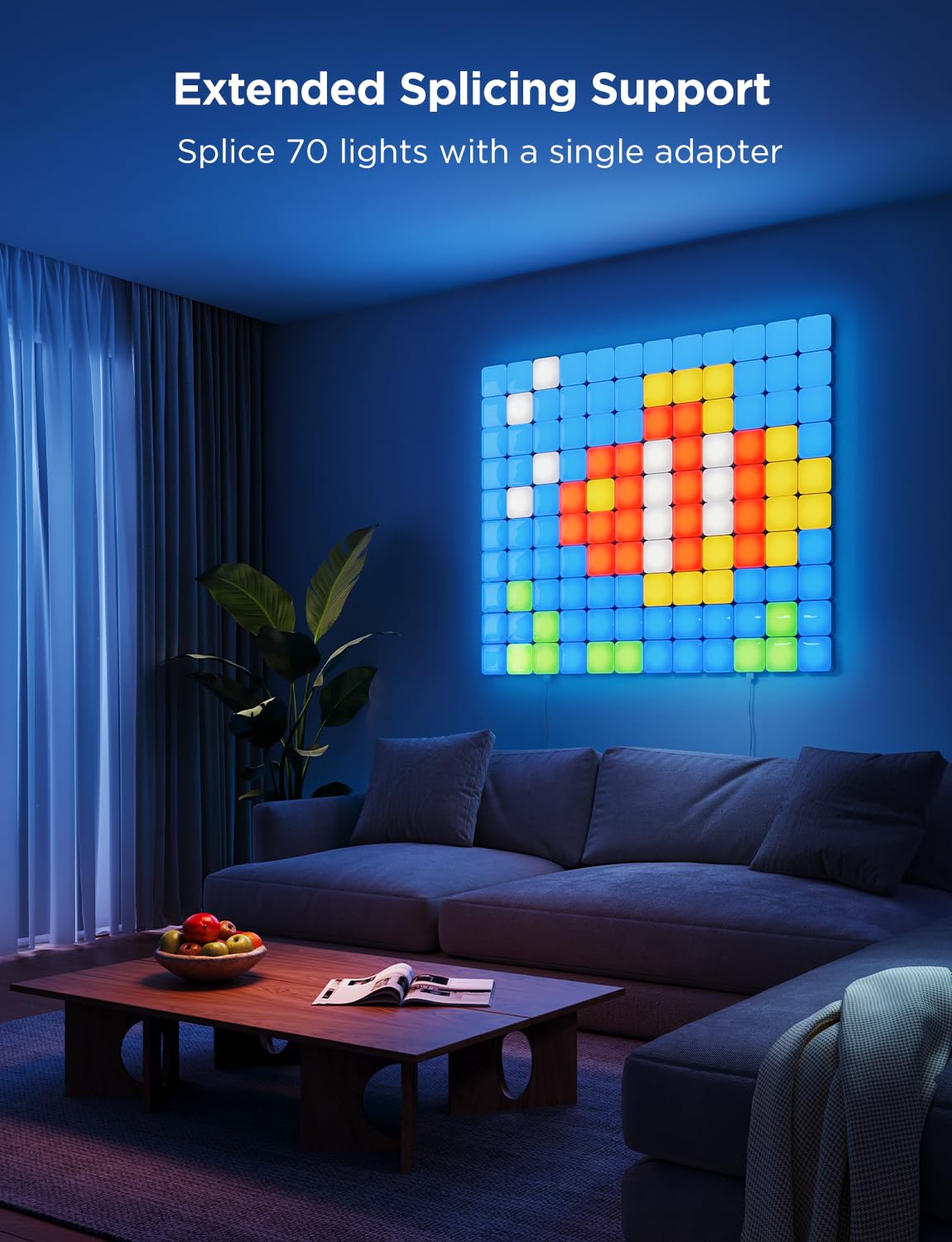 Govee Mini Panel Lights RGBIC Wall Lights - Smart LED Wall Panels with Matter, Alexa & Google Assistant - Music Sync & DIY Gaming Lights for Home Decor, Office, Bedroom (20 Pcs) - Perfect for Party, Gaming Setup & Ambient Lighting