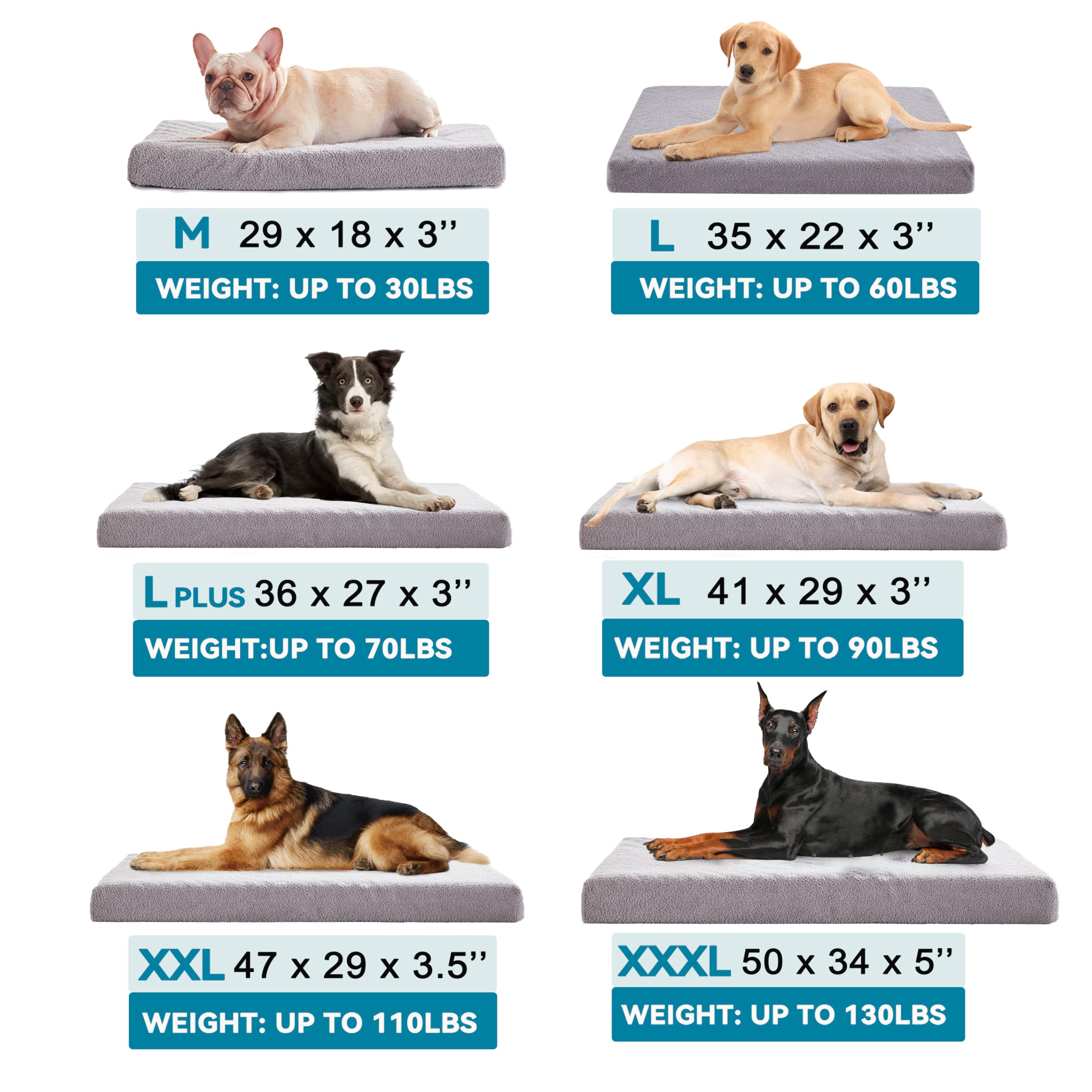 Orthopedic XXL Dog Bed for Large Dogs - Memory Foam Washable Pet Bed with Waterproof Liner & Cooling Gel Mattress - Comfortable Crate Pad Supports Up to 150 lbs - Perfect for Elderly Dogs, Arthritic Pets & Big Breed Recovery (Great for Living Rooms, Bedrooms & Pet Crates)