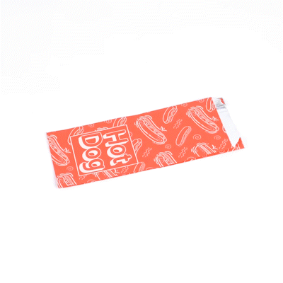 Premium Red Printed Hot Dog Foil Bags - 4.5