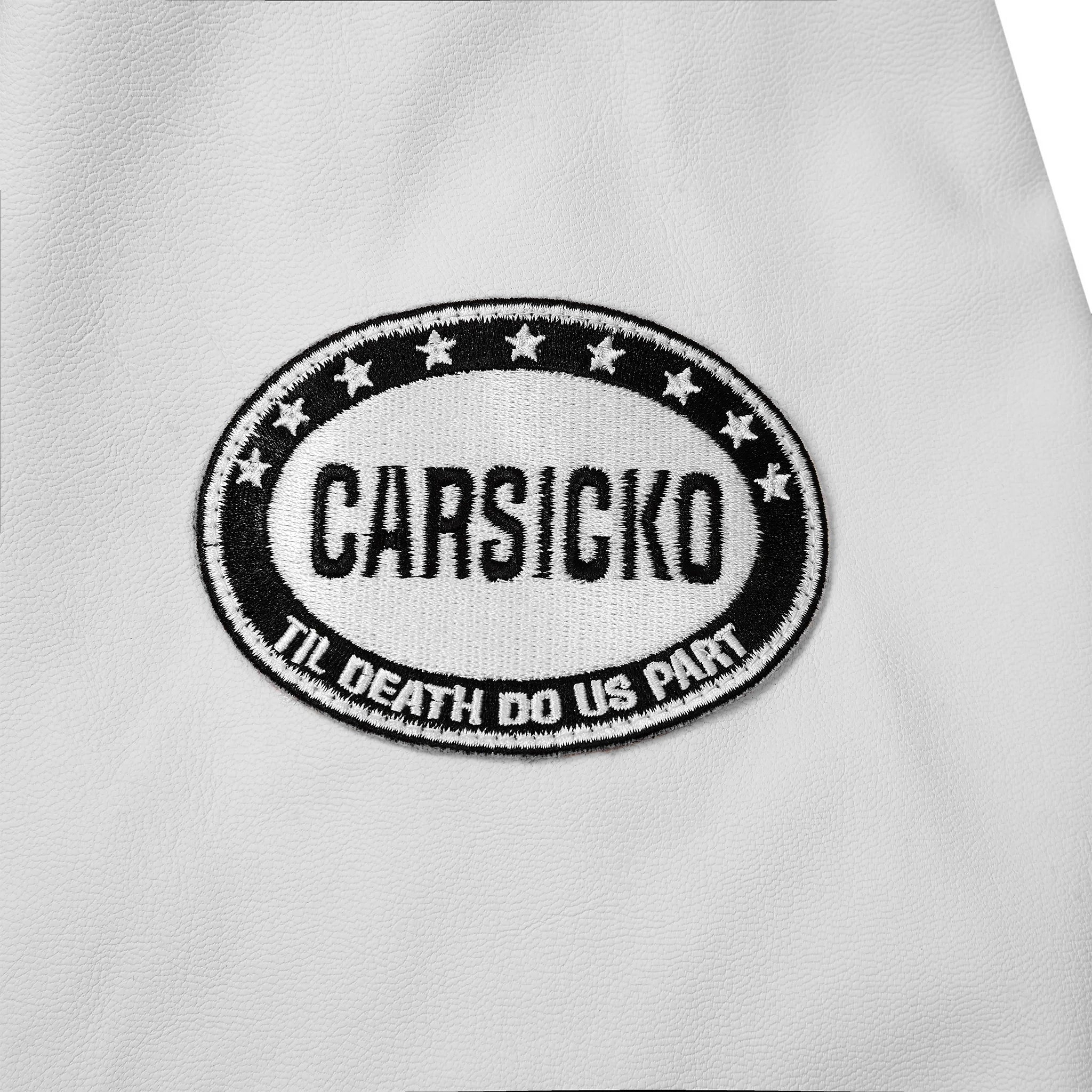 Carsicko Racing Club Black Varsity Jacket - Men's Vintage Baseball Letterman Jacket for Streetwear & Racing Enthusiasts - Perfect for Casual Outfits, Car Meets, and Urban Fashion
