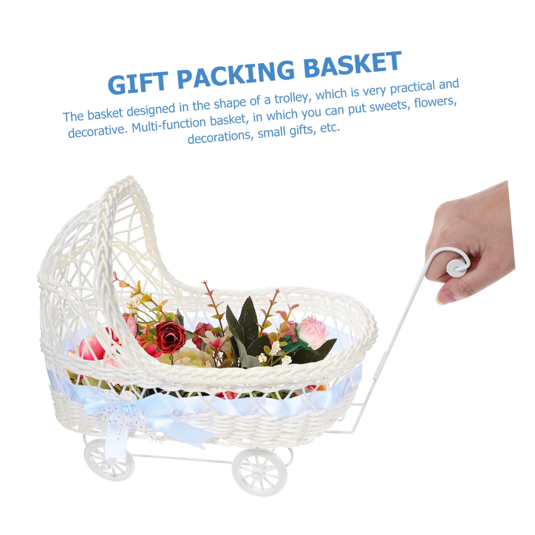 Hohopeti Woven Basket Set - 12 Pack Natural Rattan Shower Party Decorations, Wedding Flower Baskets & Party Favors for Baby Shower, Bridal Shower, Home Decor and Gift Packaging