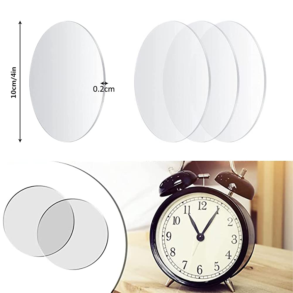 16 Pack Clear Acrylic Round Discs - 0.2cm Thick 10x10 Inch Transparent Plastic Sheets for DIY Crafts, Sign Making, Home Decor & Art Projects - Premium White Acrylic Panels for Laser Cutting, Scrapbooking & School Projects
