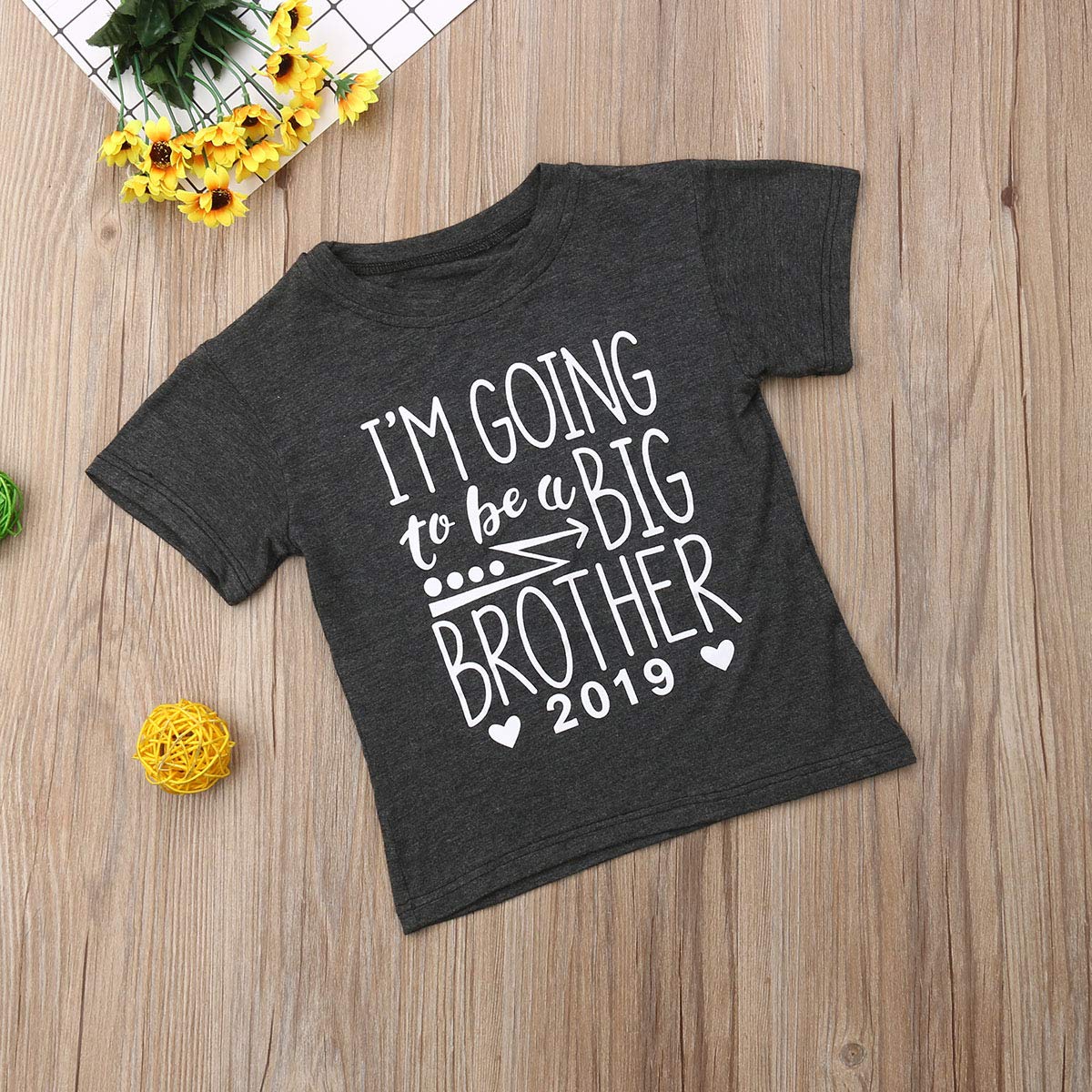 Matching Sibling T-Shirts for Big Brother & Sister - Letter Print Outfits for Family Events