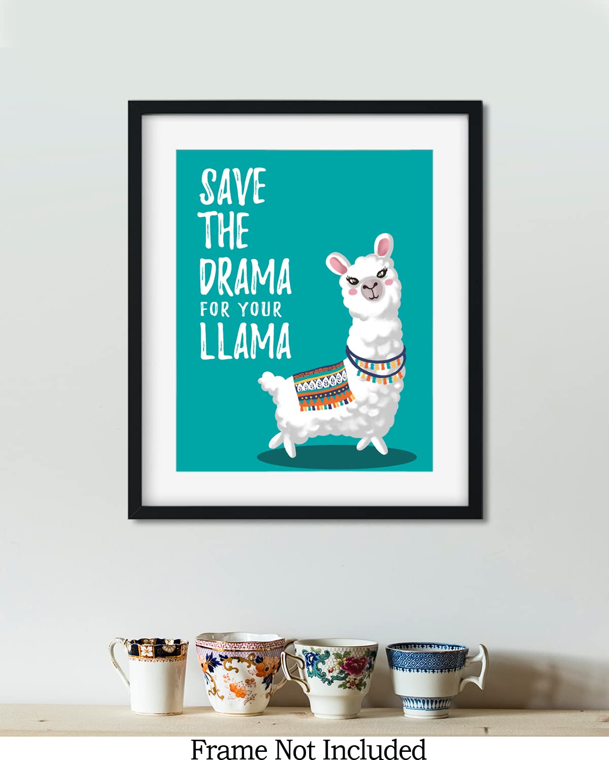 Llama Wall Art Print - Whimsical Boho Decor for Kids Bedroom, Nursery & Farmhouse - 11x14 Unframed - Perfect Gift for Girls & Llama Lovers - Ideal for Home Decor, Birthday Presents & Wall Accents