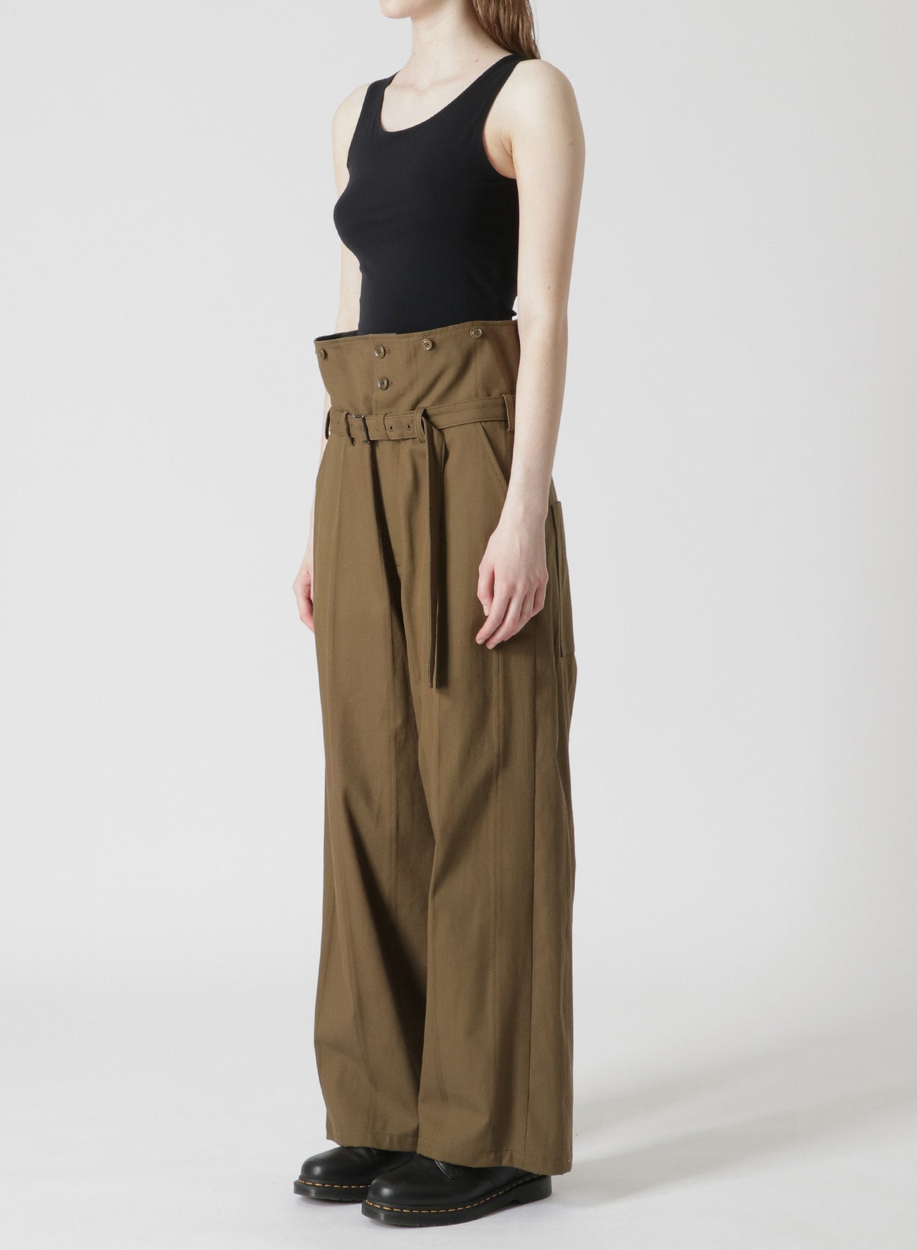 DOBBY Women's High Waist Chino Pants with Belt - Casual Office Work Trousers for Business & Everyday Wear