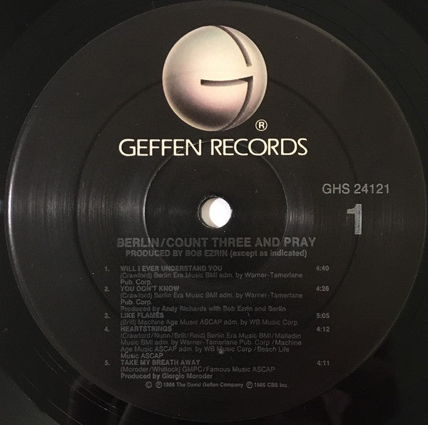 Berlin - Count Three & Pray (Vinyl LP, Album, NM/M Condition) - Perfect for Vintage Music Collectors & Audiophiles